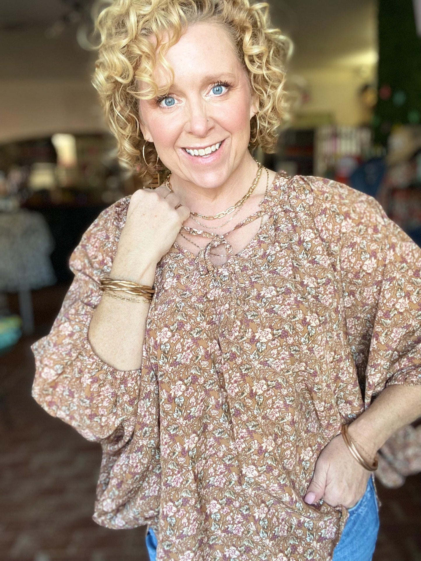 Tops Amber Boho Peasant Blouse