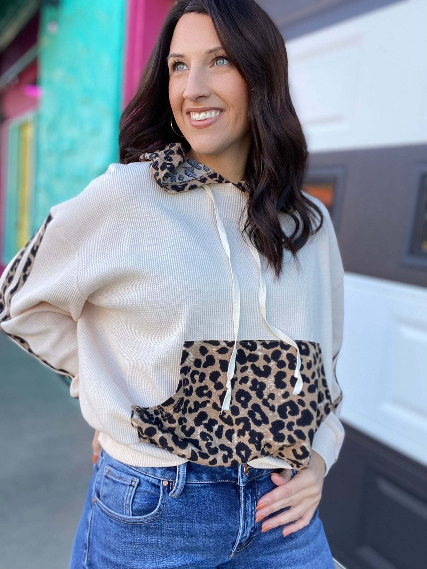 Tops BiBi Thermal Leopard Hoodie