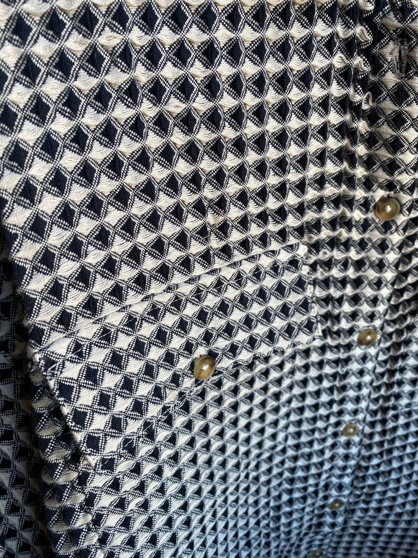 Outerwear Black and Cream Textured Jacket