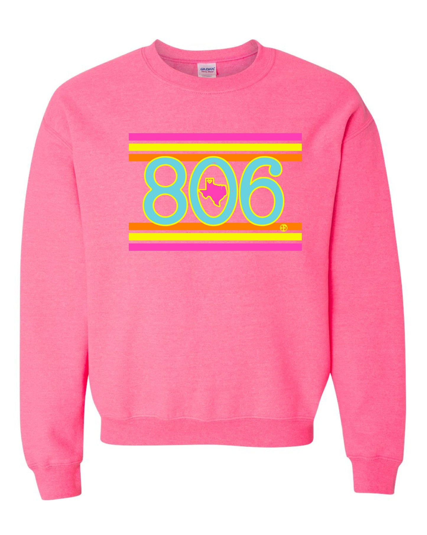 Graphic Tees Bright Stripe 806 Sweatshirt Neon Pink