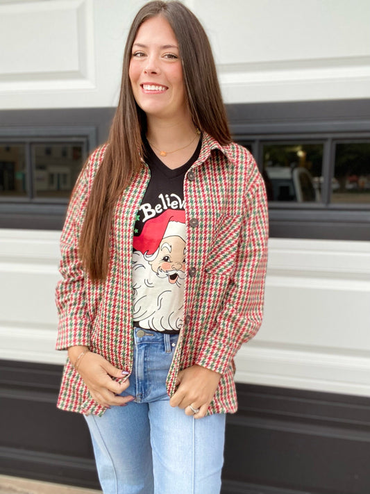 Outerwear Christmas Plaid Shacket