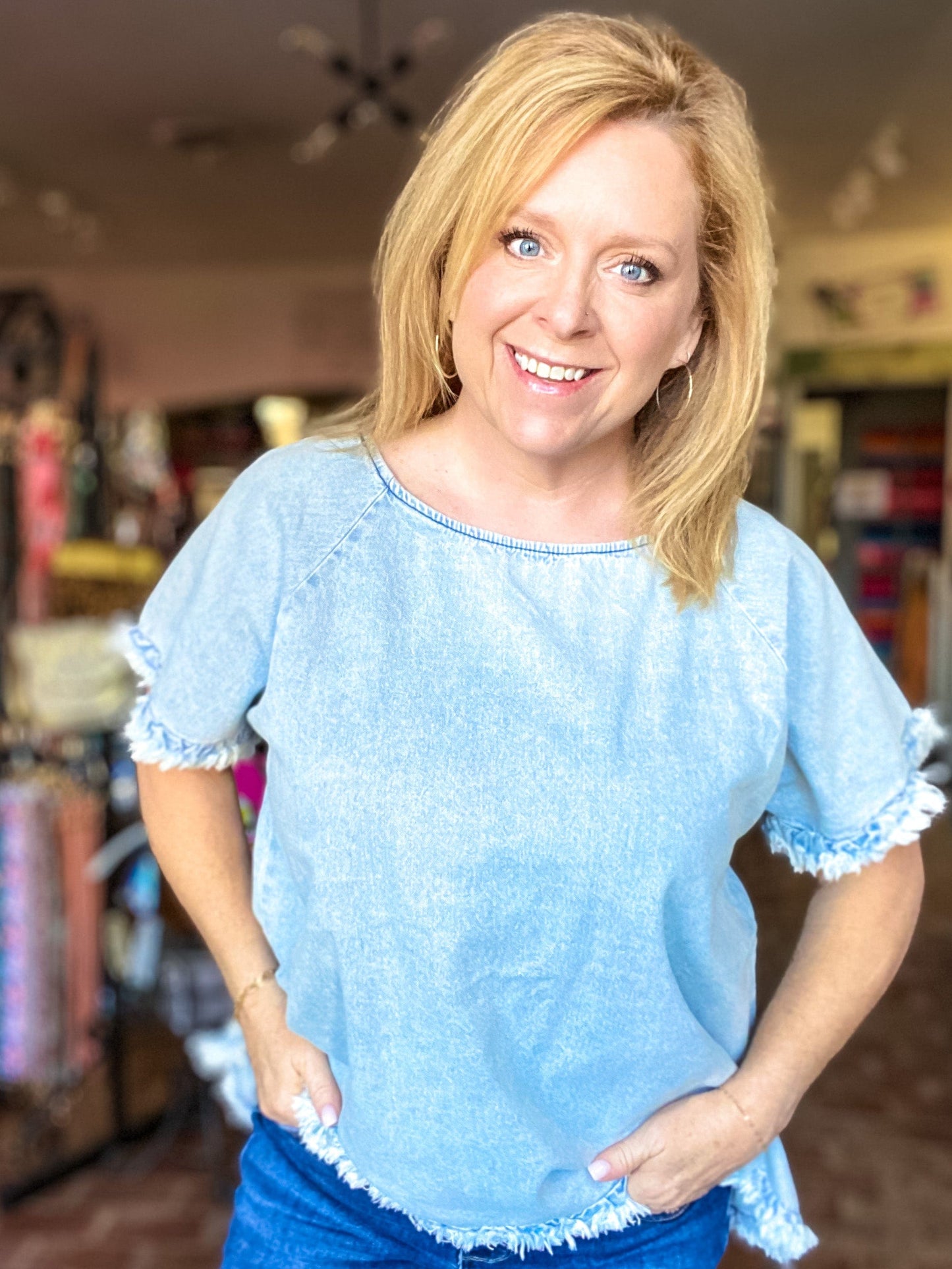 Curvy Umgee Denim Top