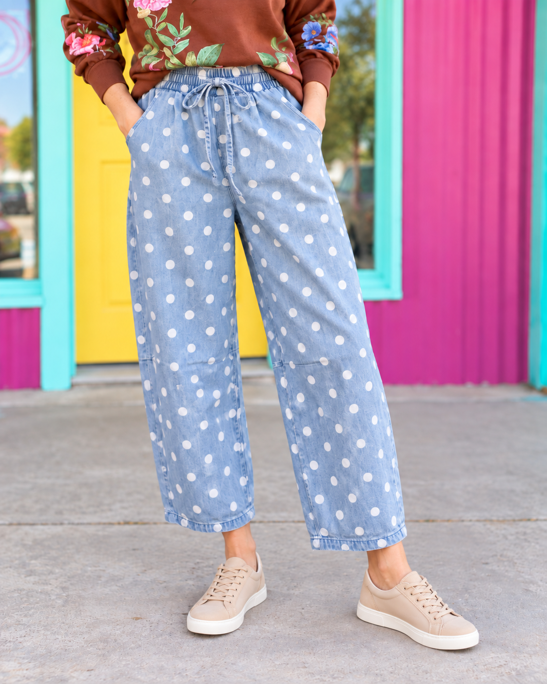 Penni Polka Dot Barrel Jean