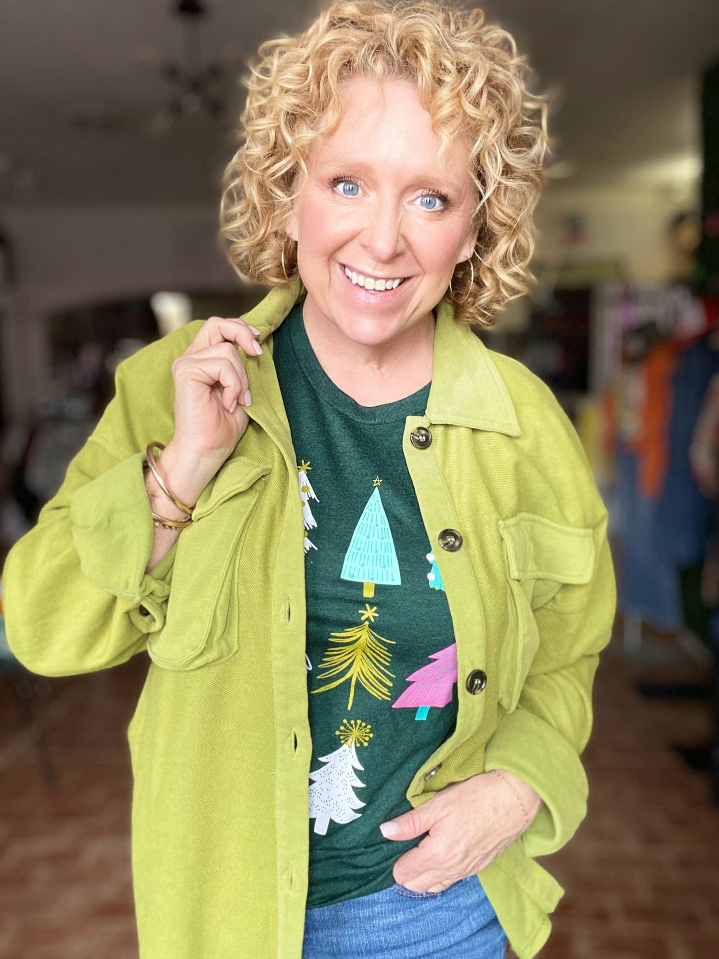 Outerwear Gentri Oversized Shacket-Moss Green