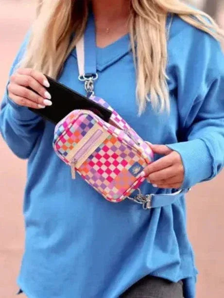 Bags Check Me Out Crossbody Purse Happy Checkered