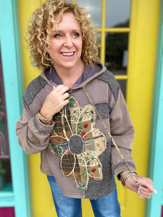 Outerwear Jayce Floral Sweater Hoodie