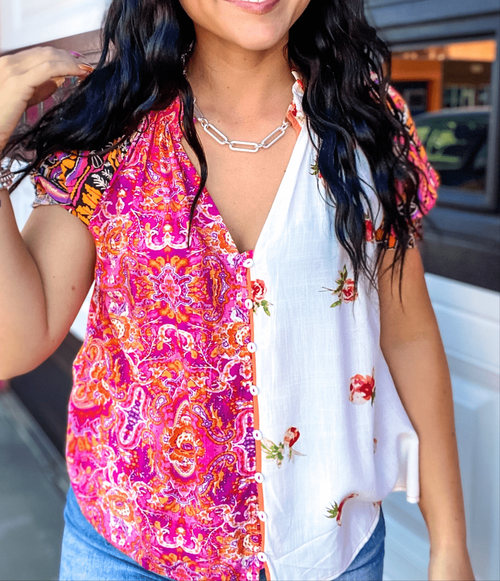 Tops Johnni Boho Patchwork Blouse