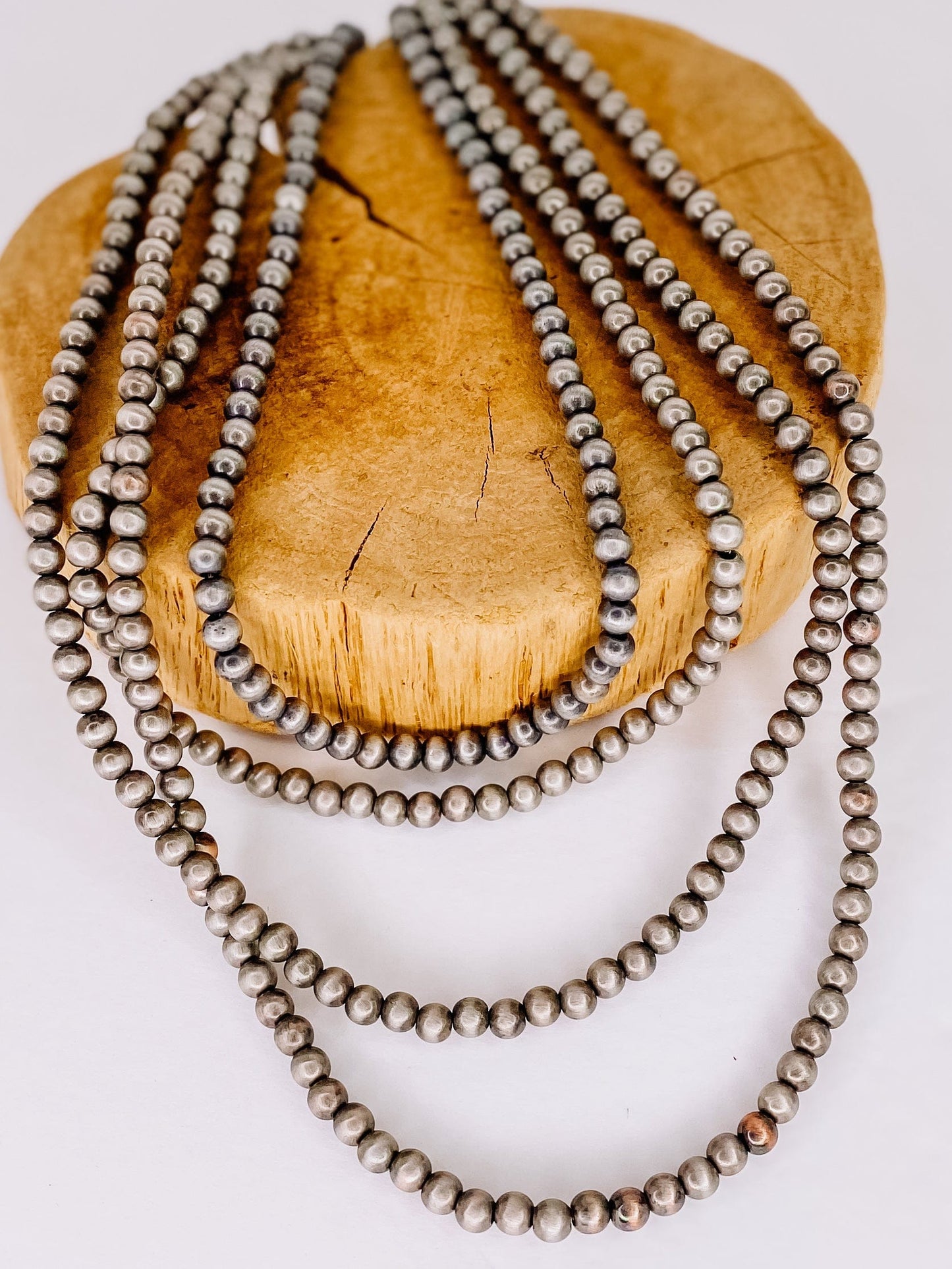 Necklaces Layered Faux Navajo Pearl Necklace 4 Strand