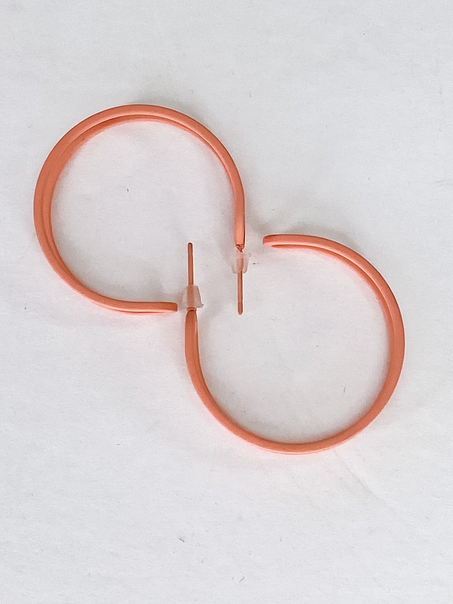 Earrings Matte Peachy Hoops