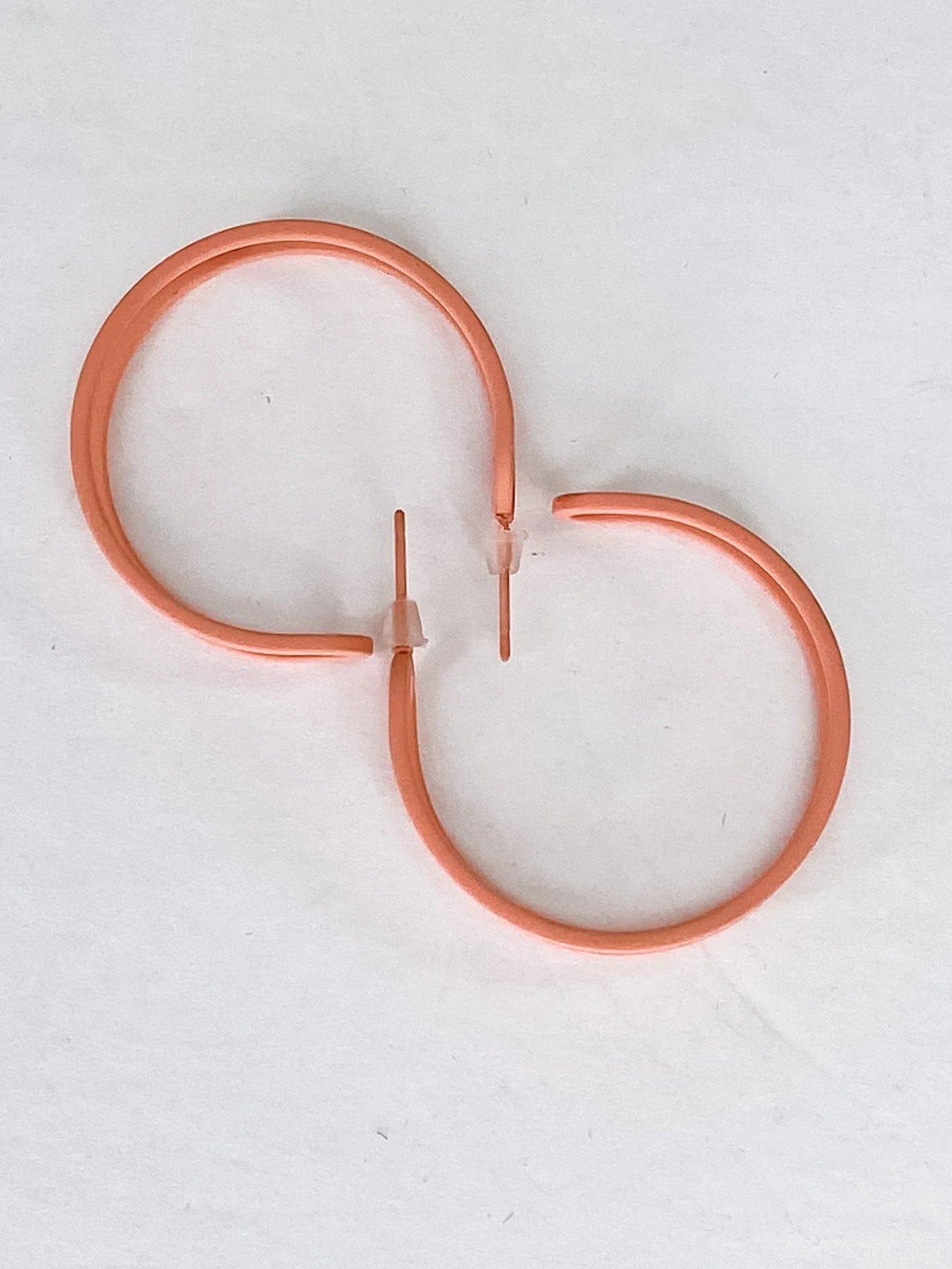 Earrings Matte Peachy Hoops