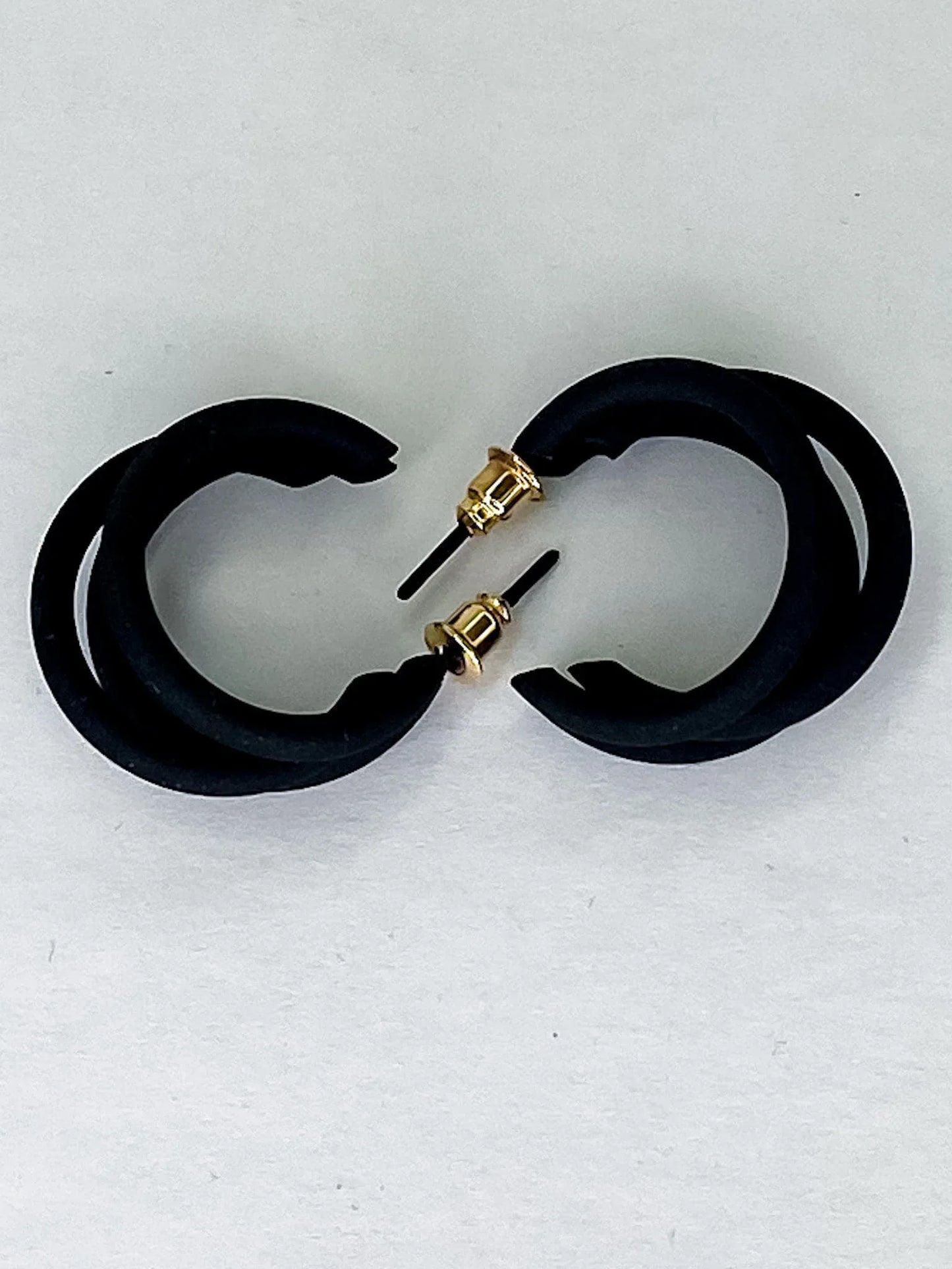 Accessories Matte Triple Hoop- Black