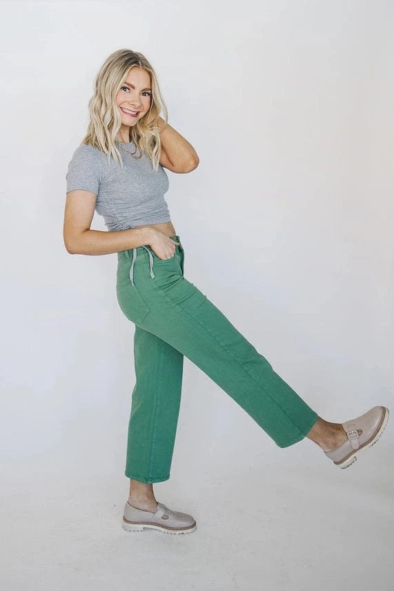 Bottoms Miss Green Jeans Cropped