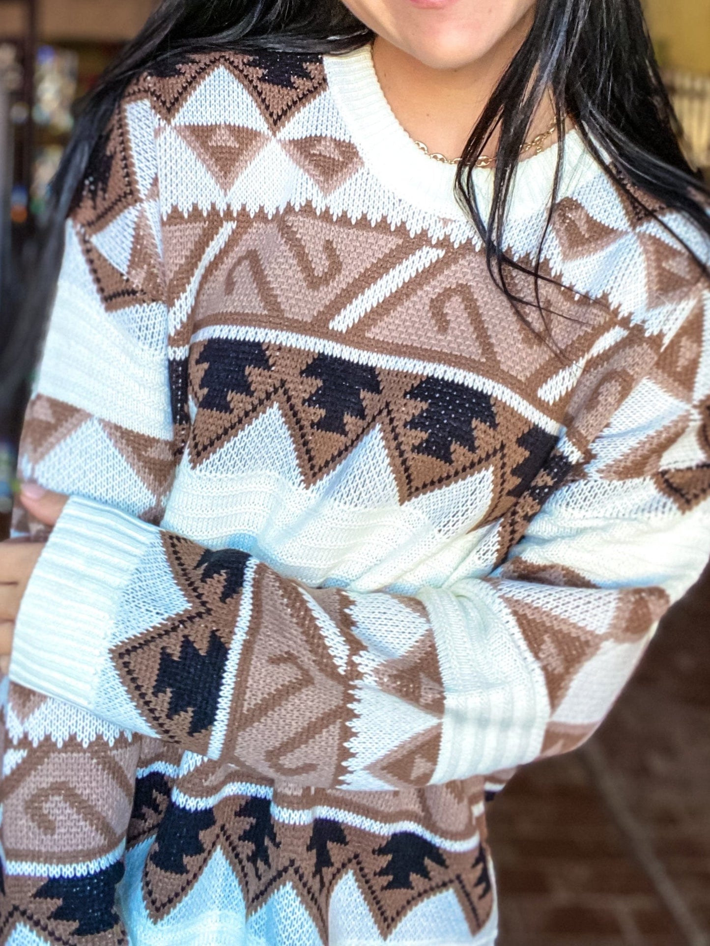 sweater Neutral Aztec Sweater