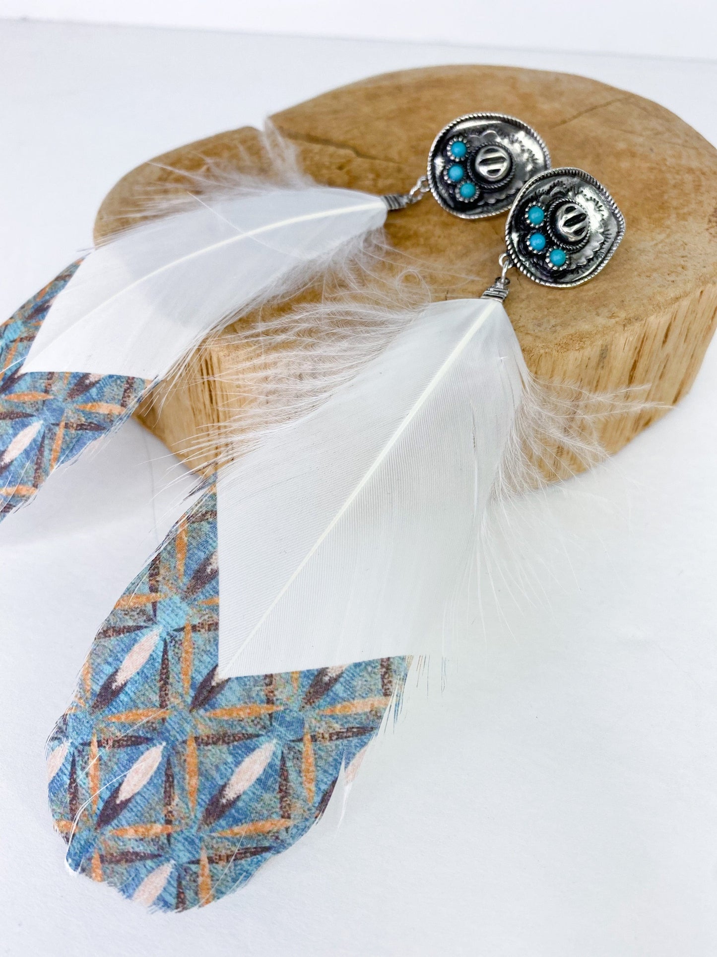 Earrings Painted Feather Earring