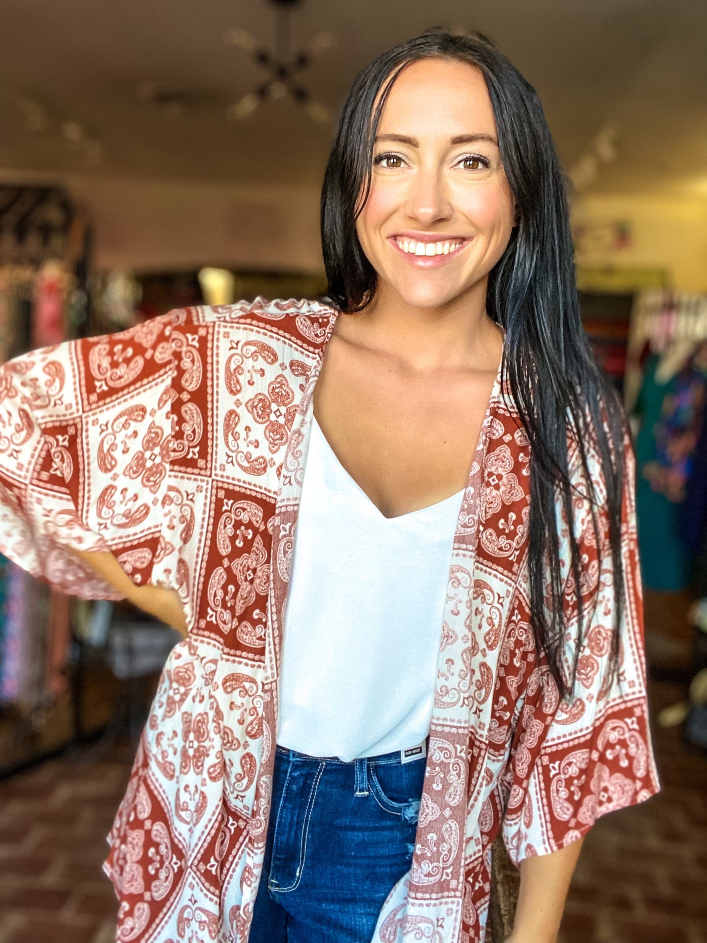 Outerwear Paisley Patch Kimono