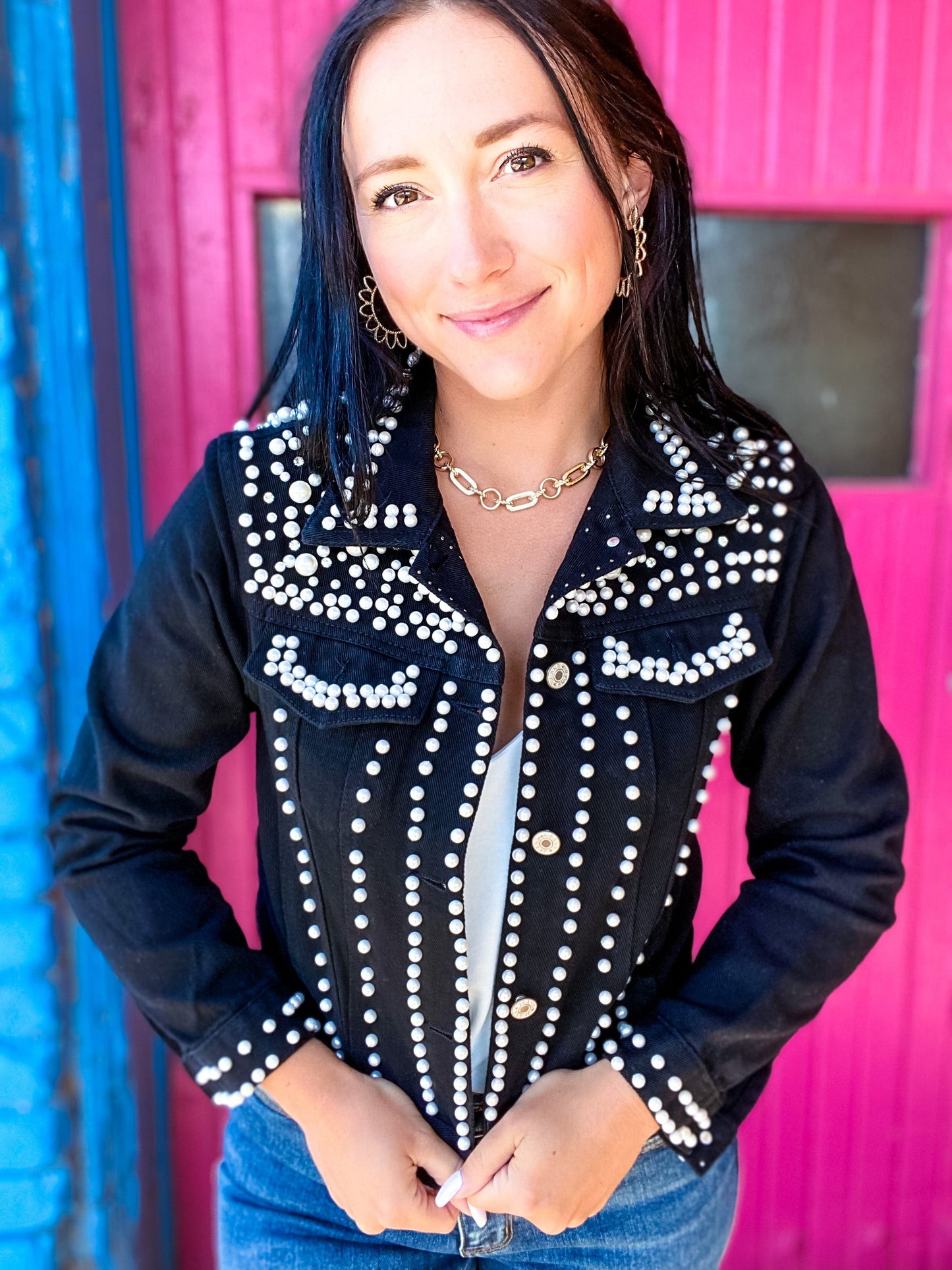 Outerwear Pearly Girl Denim Jacket