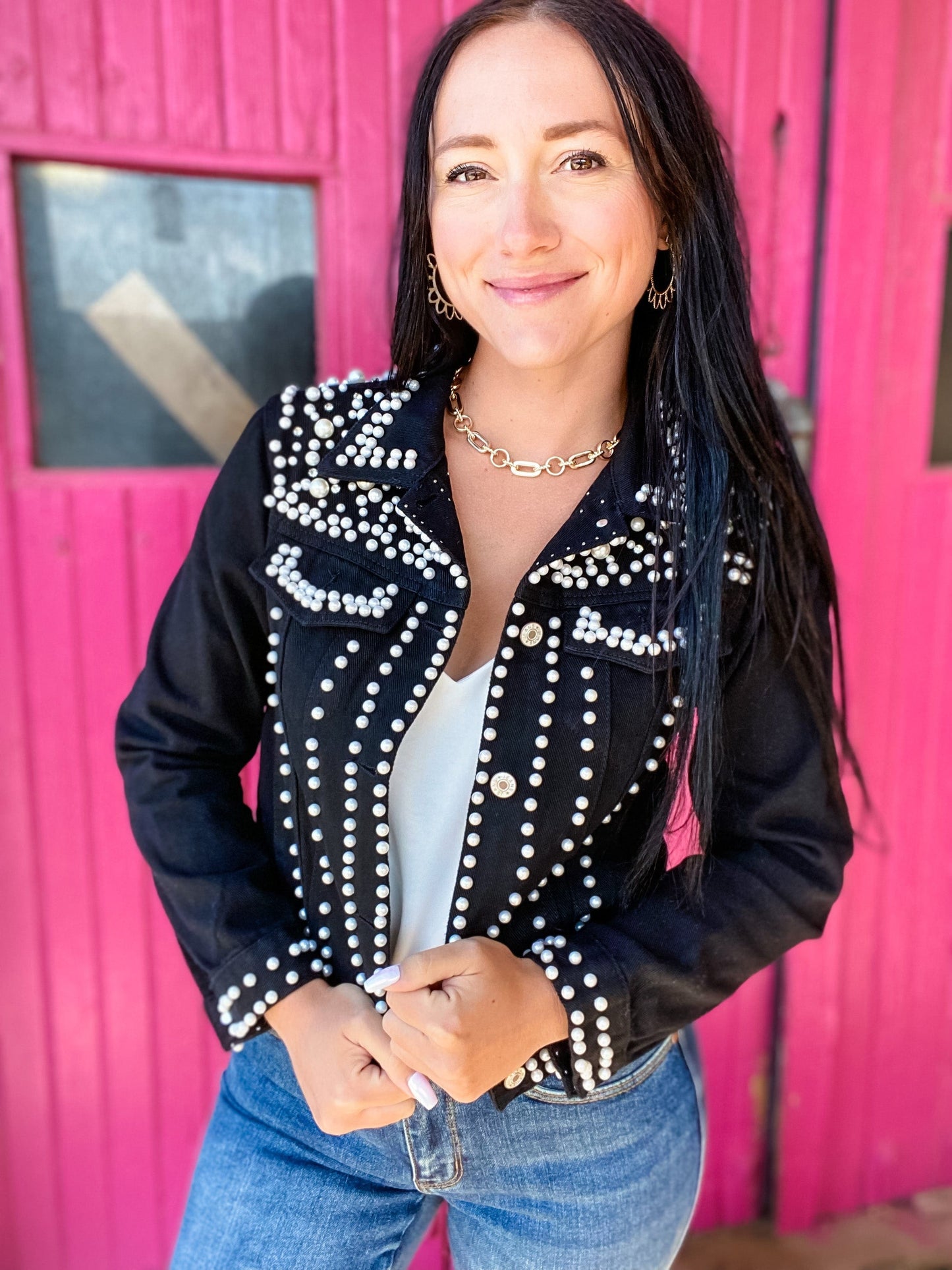 Outerwear Pearly Girl Denim Jacket