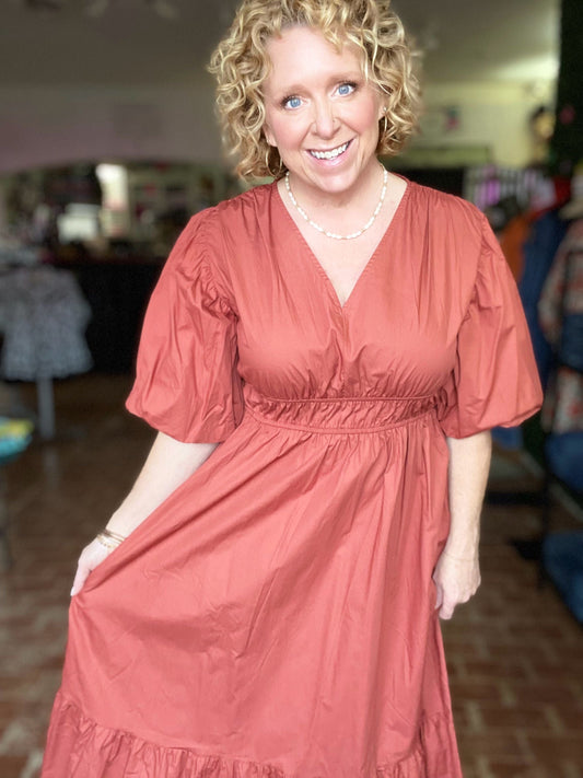 Dresses Poppy True Poplin Dress-Rust