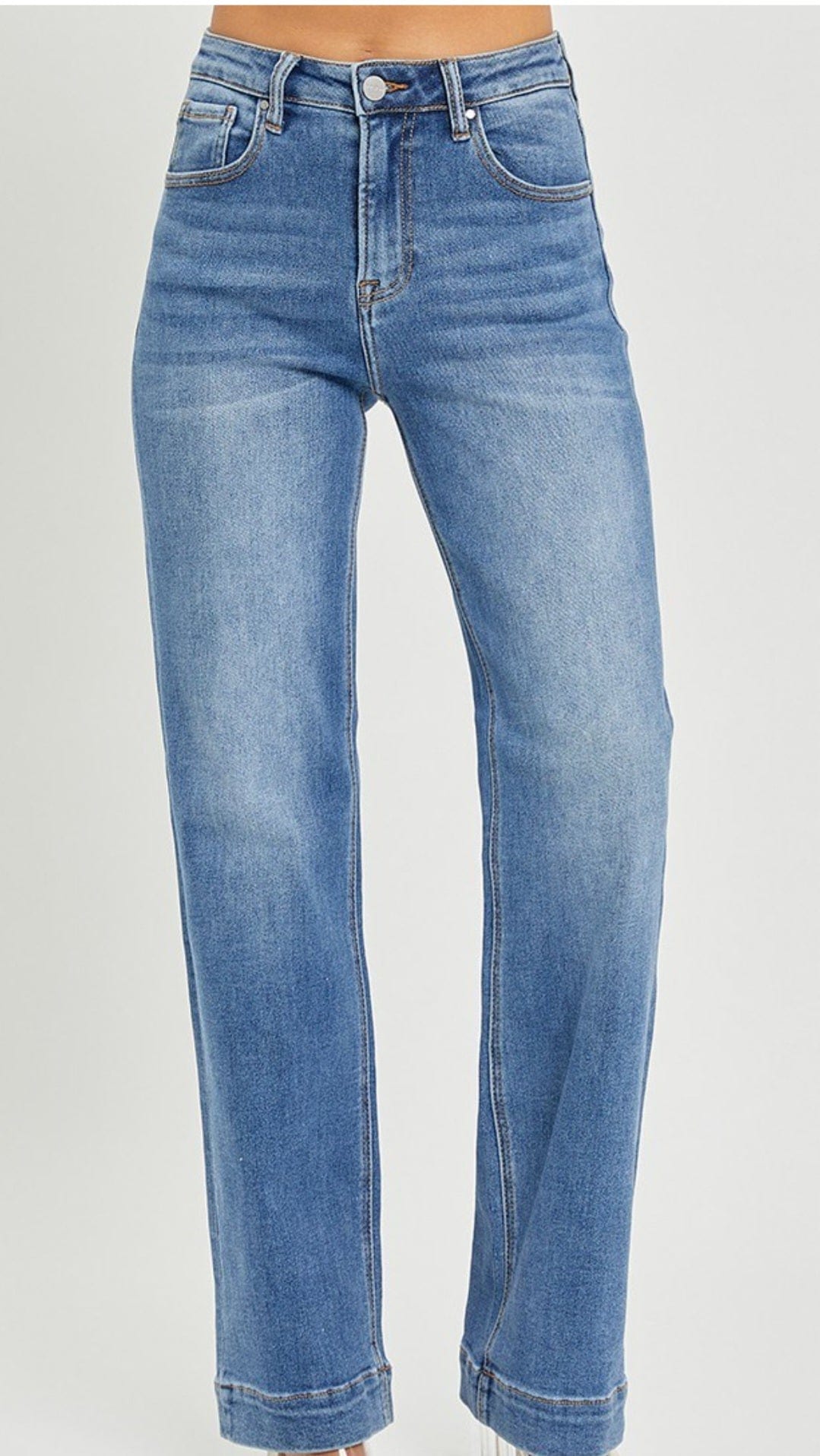 Bottoms Risen High Rise Straight Leg Jean