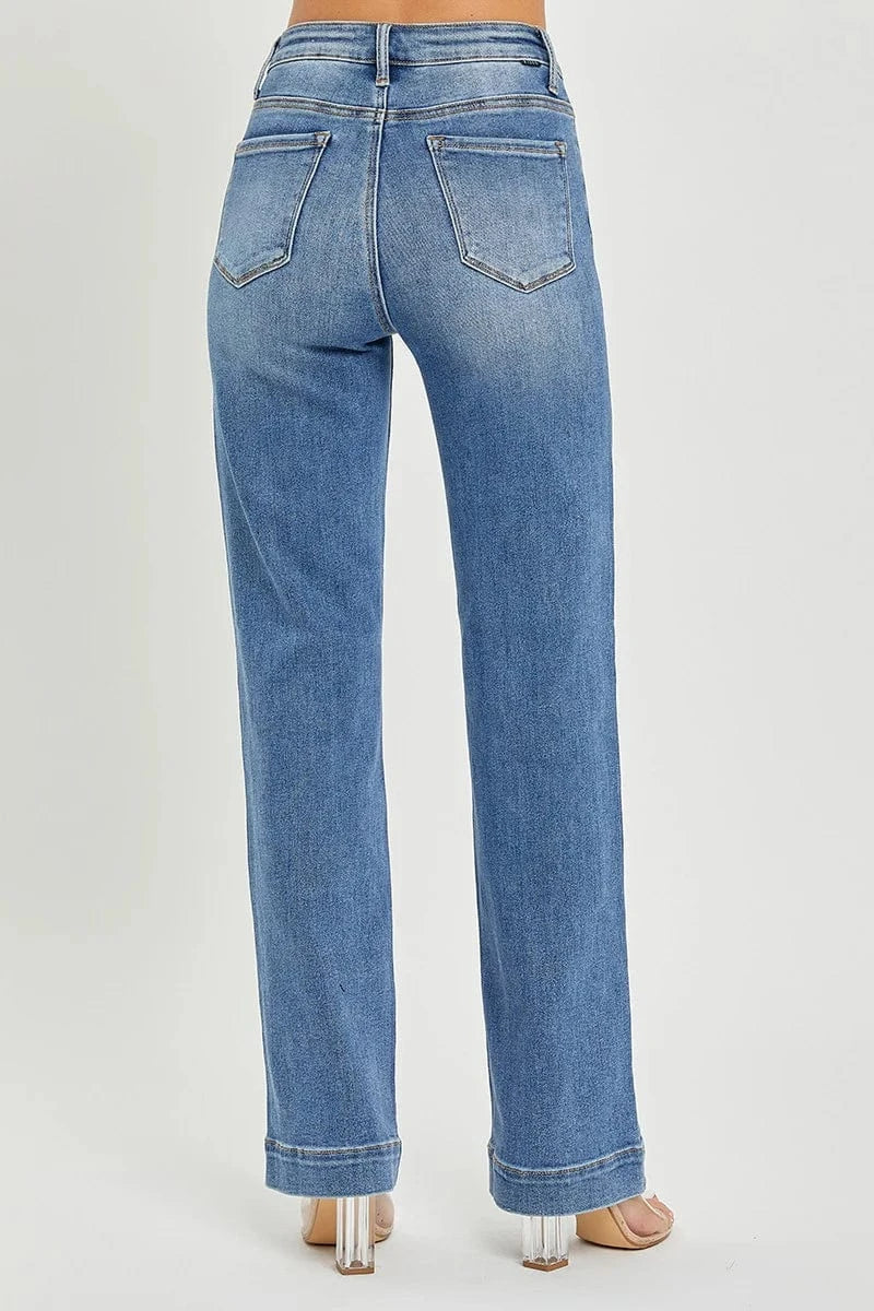 Bottoms Risen Jeans High Rise Wide Leg Wide Hem