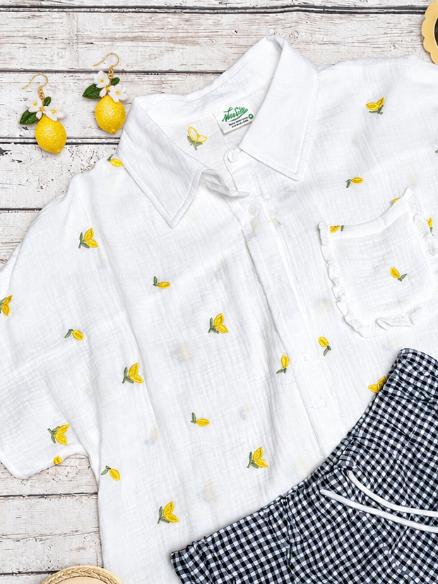 Lemon Gauze Top