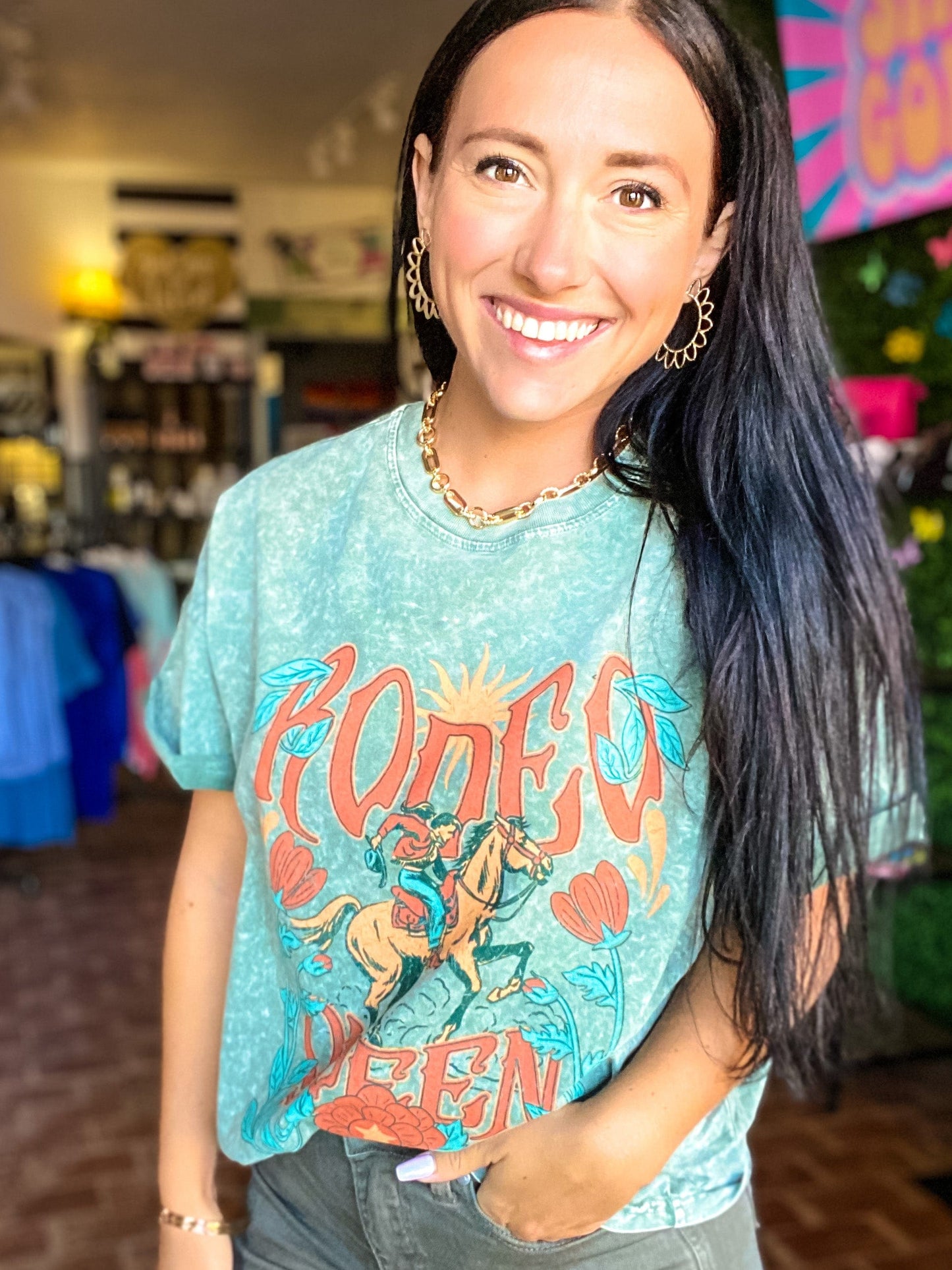 Graphic Tees Rodeo Queen Mineral Wash Tee