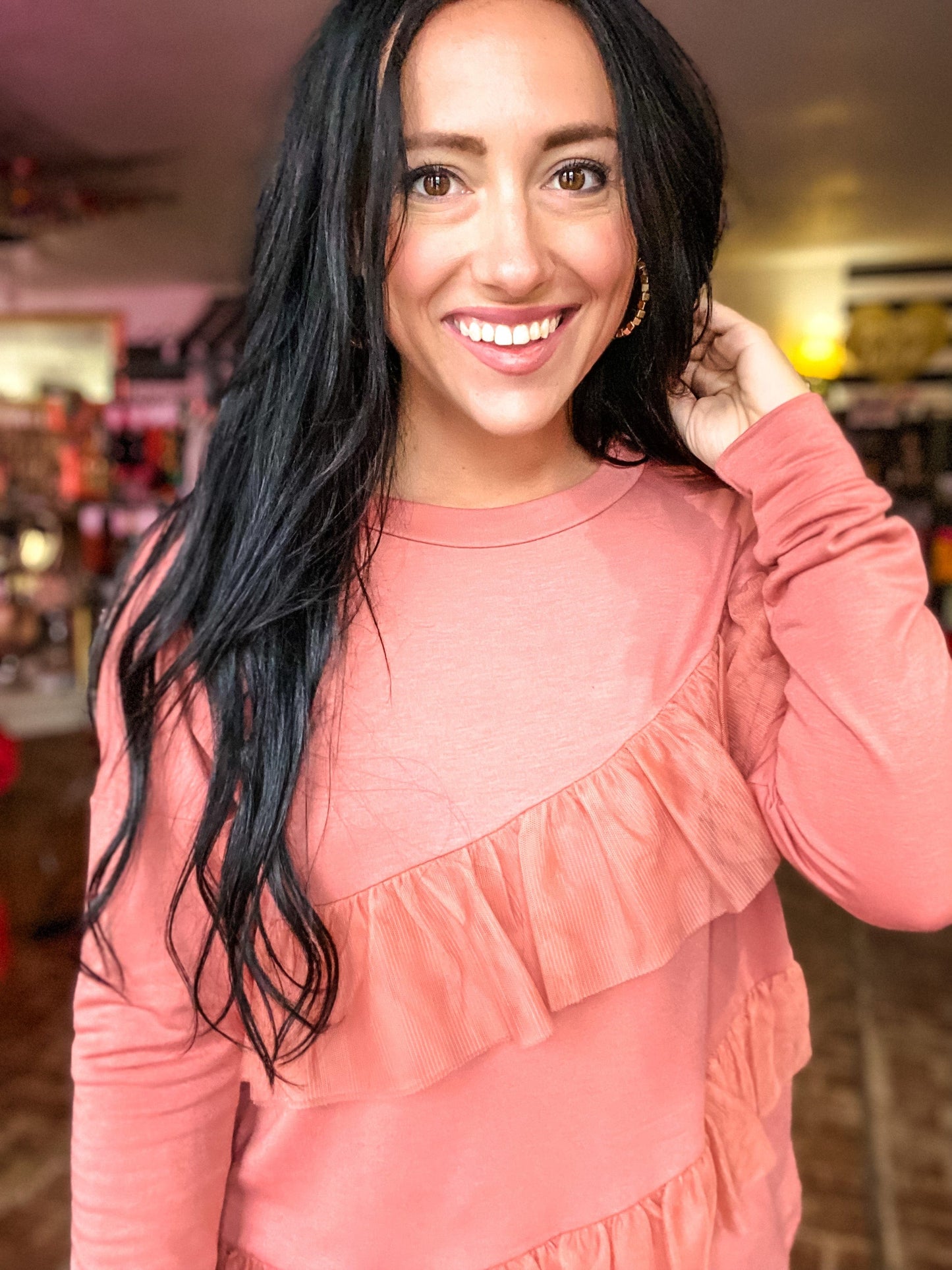 Shirts & Tops Rusted Ruffle Sweatshirt