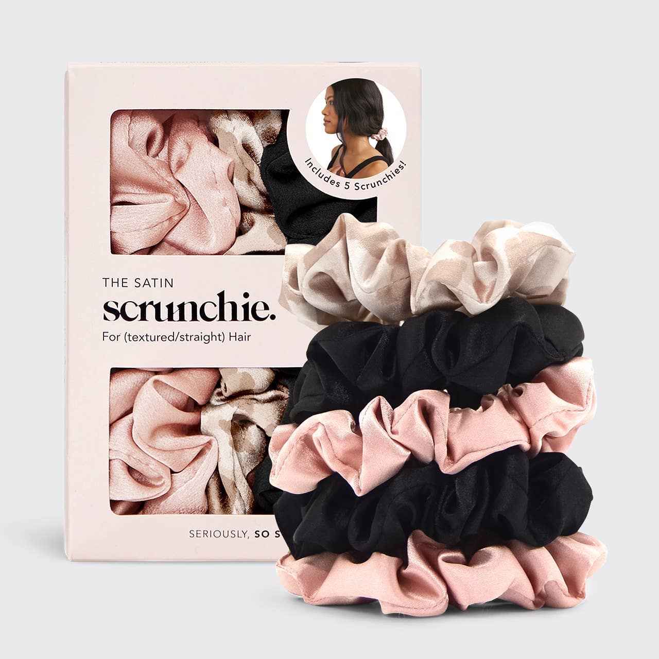 Other Goodies Satin Sleep Scrunchies 5pc - Assorted