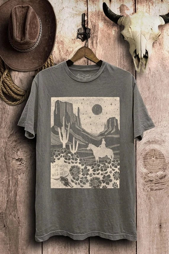 Graphic Tees Somewhere Tee-Vintage Black