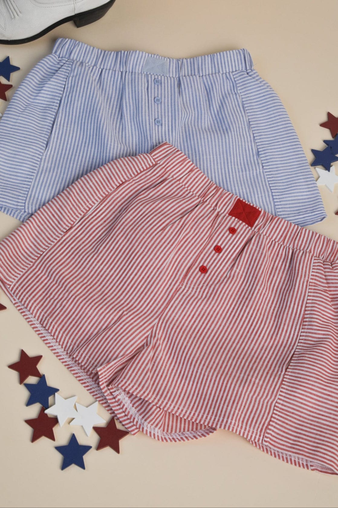 apparel Striped Boxer Shorts- Blue