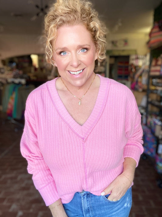 Shirts & Tops Sunnye Vneck Sweater Pink