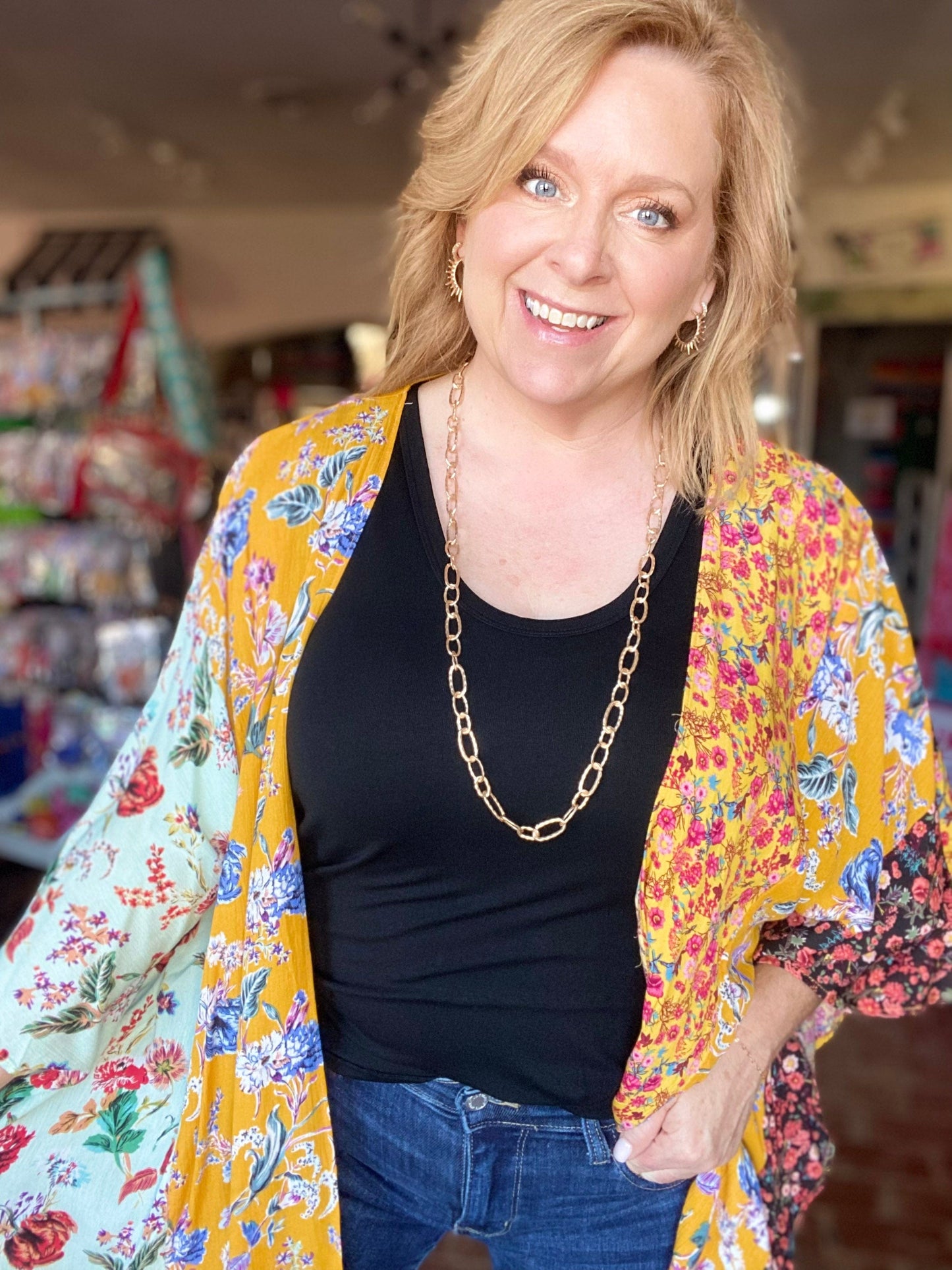 Outerwear Umgee Boho Patch Kimono