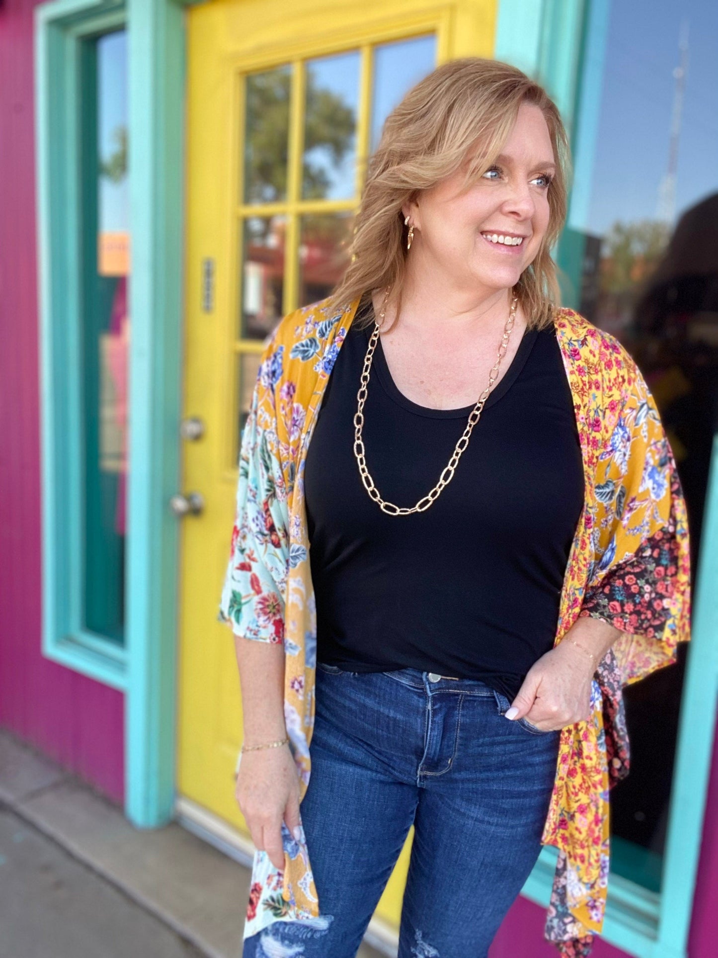 Outerwear Umgee Boho Patch Kimono