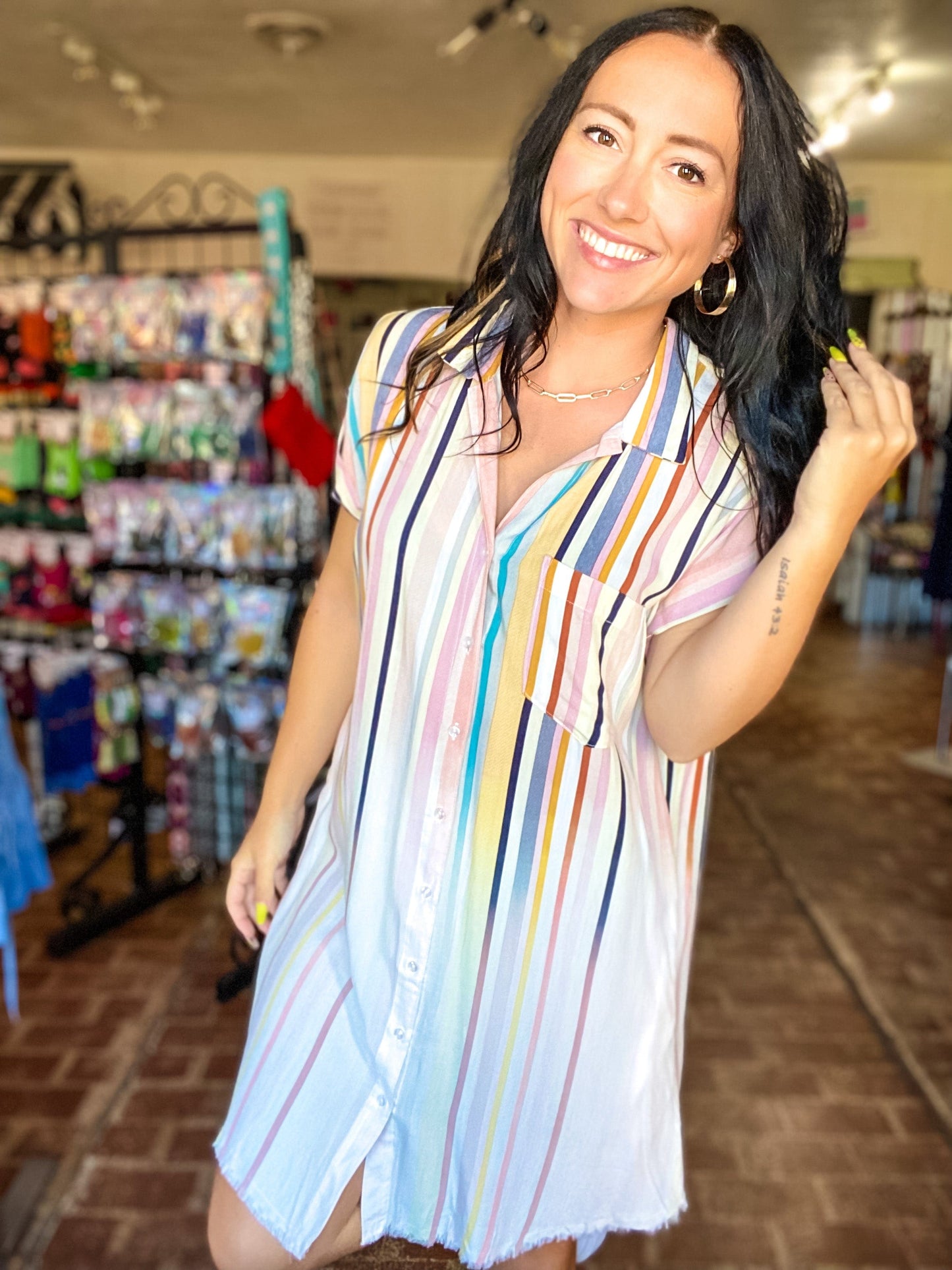 Dresses Umgee Stripe Shirtdress