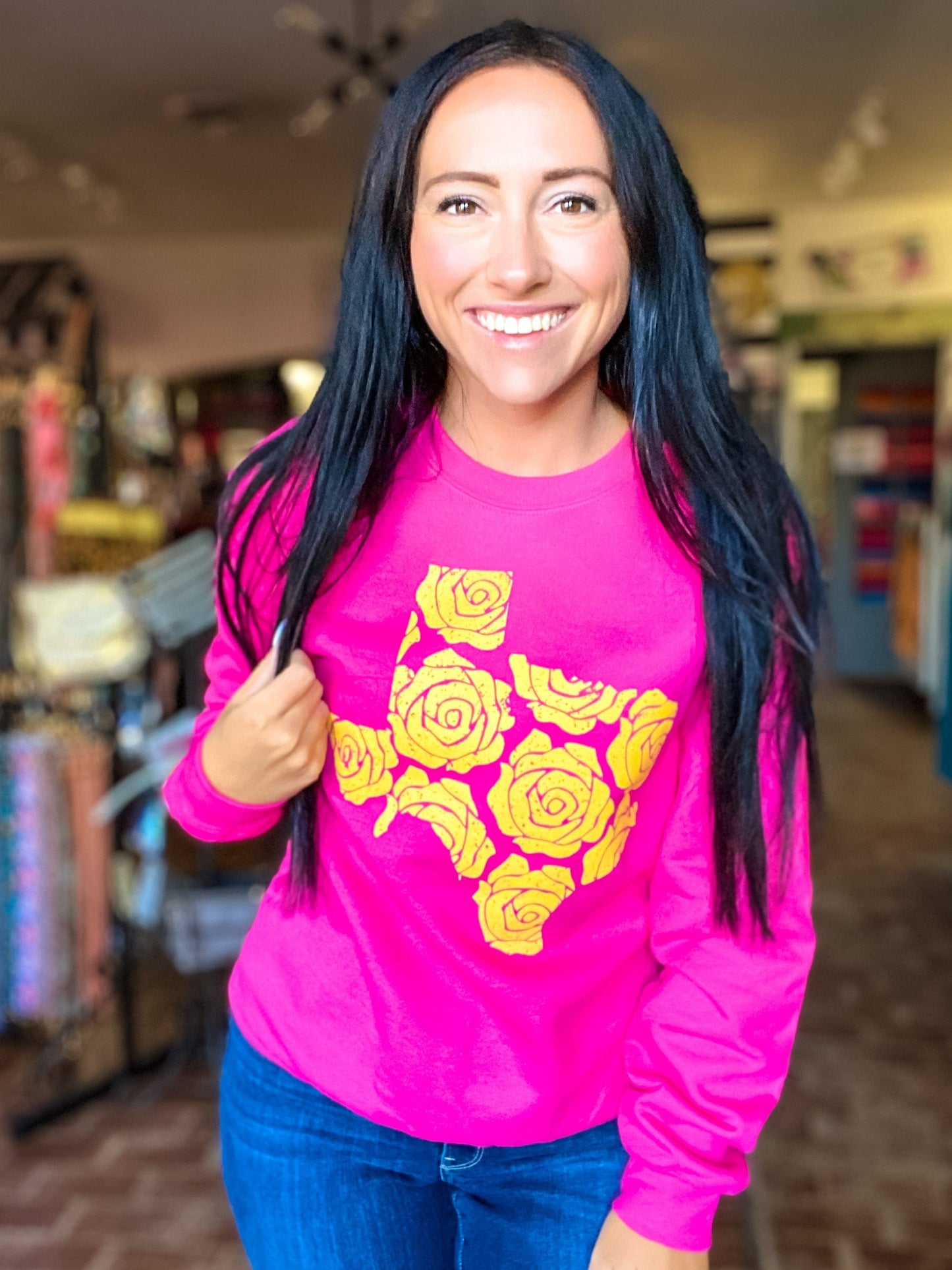 Tops Yellow Rose Sweatshirt