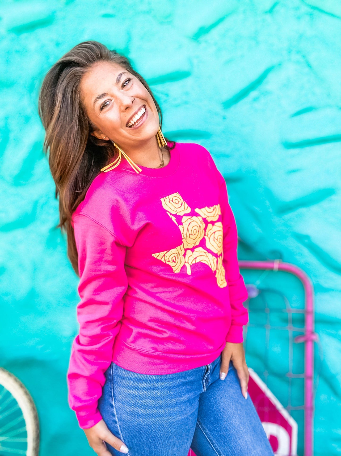 Tops Yellow Rose Sweatshirt