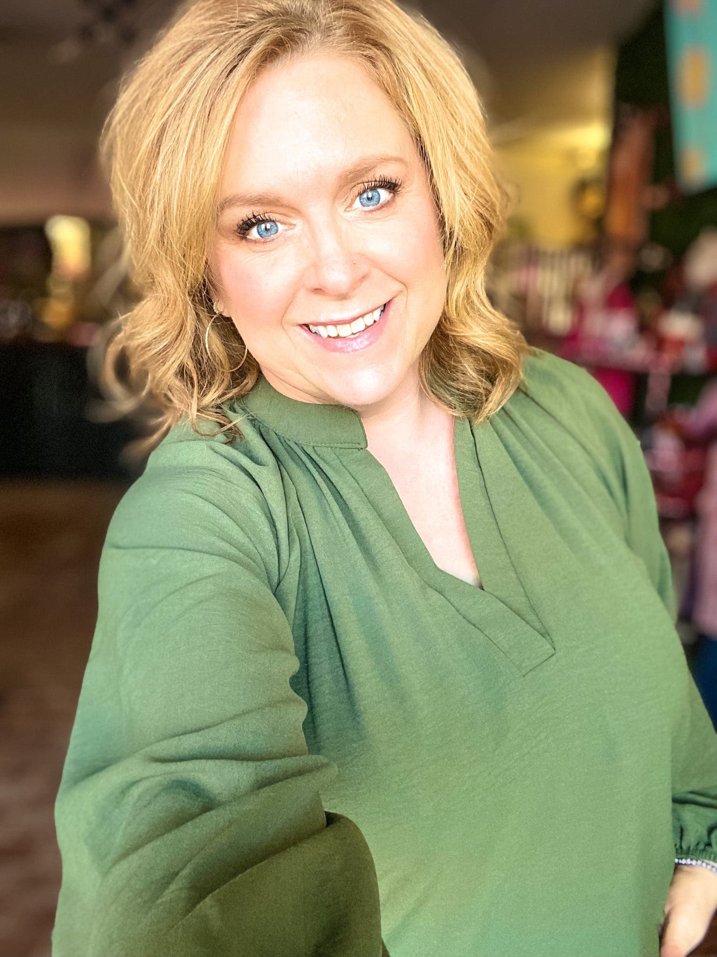 Tops Gabby Long Sleeve Top- Olive