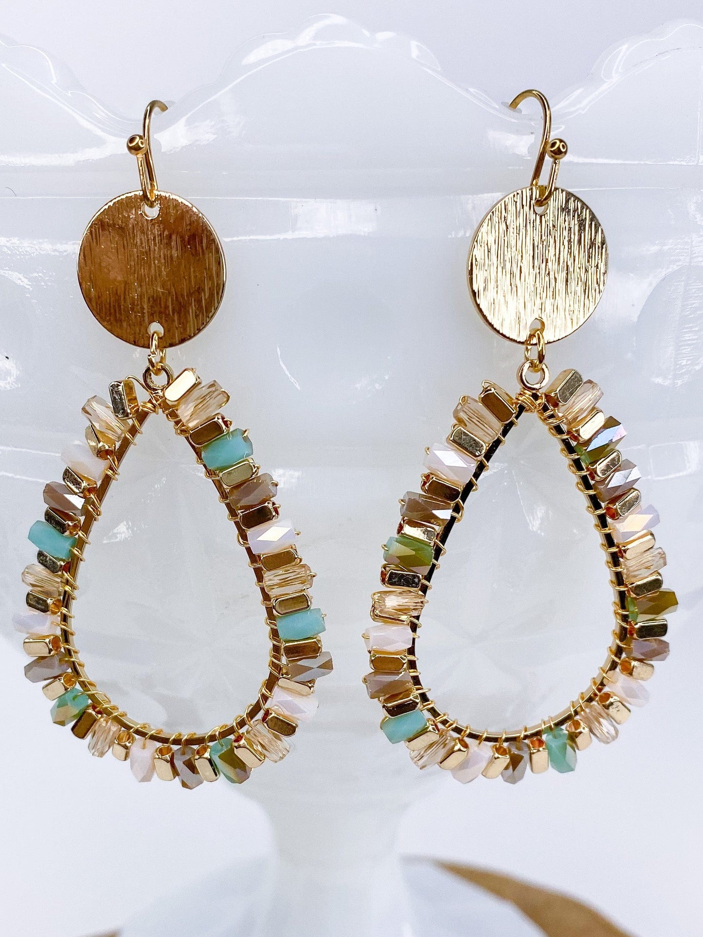 Earrings Gatsby Tear Drop-Seaglass