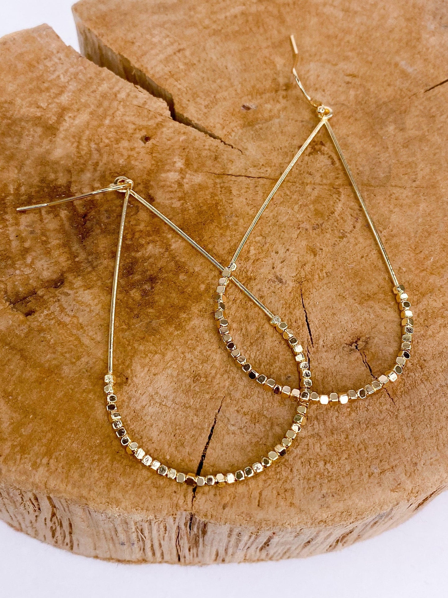 Earrings Shimmer Tear Drop Earring Gold