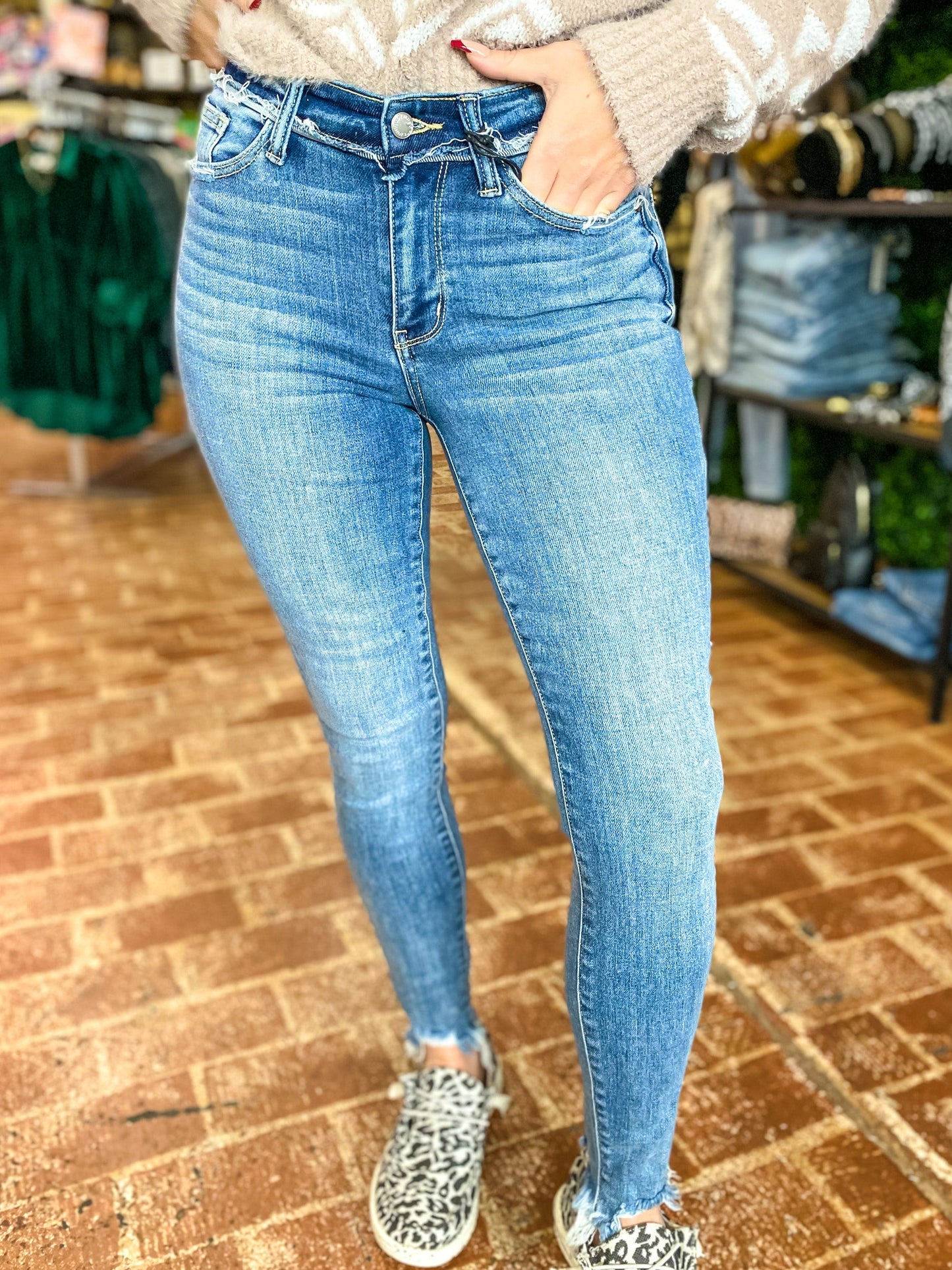 Bottoms Judy Blue Mid Wash Skinny