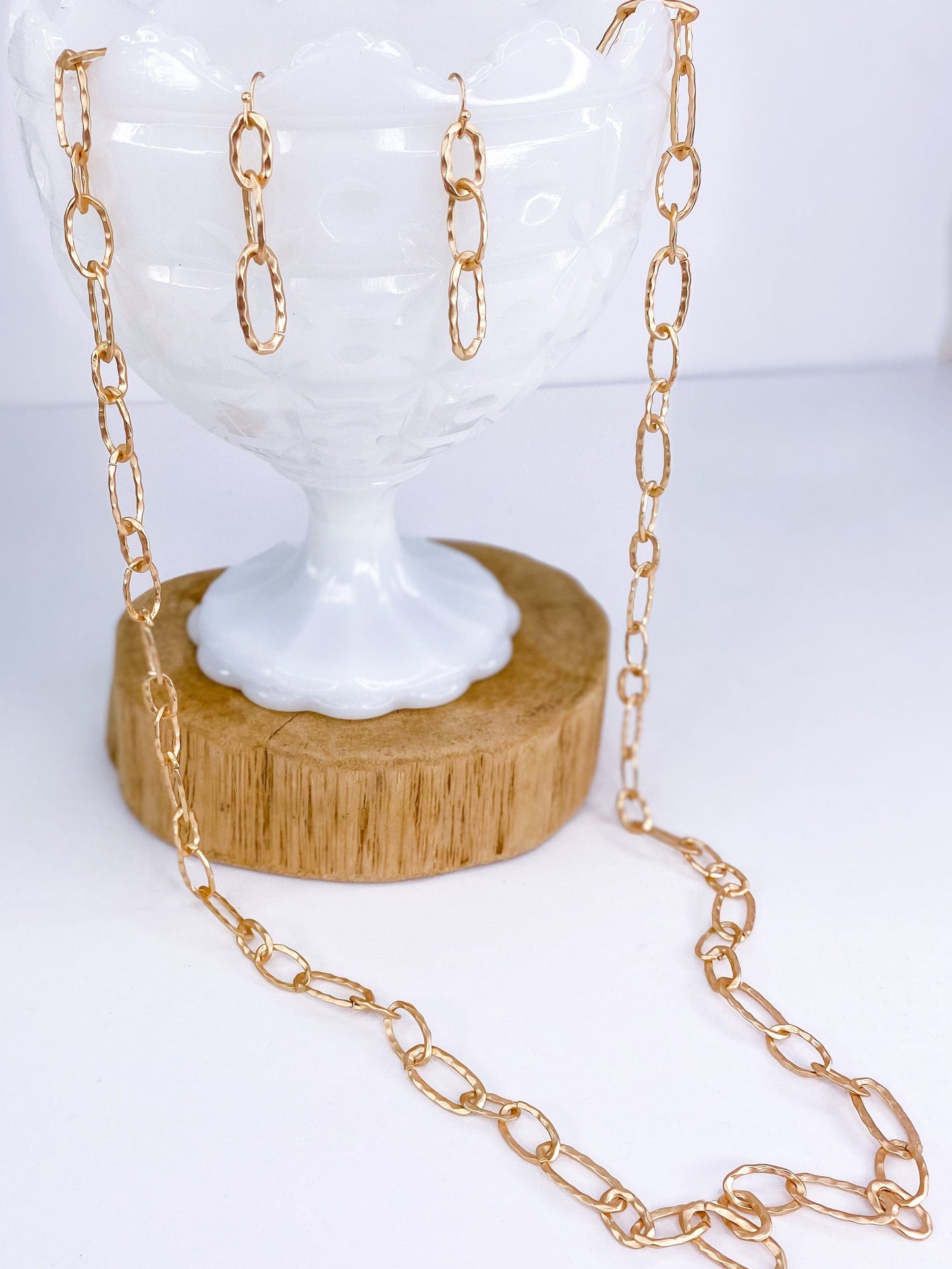 Necklaces Long Matte Link Necklace