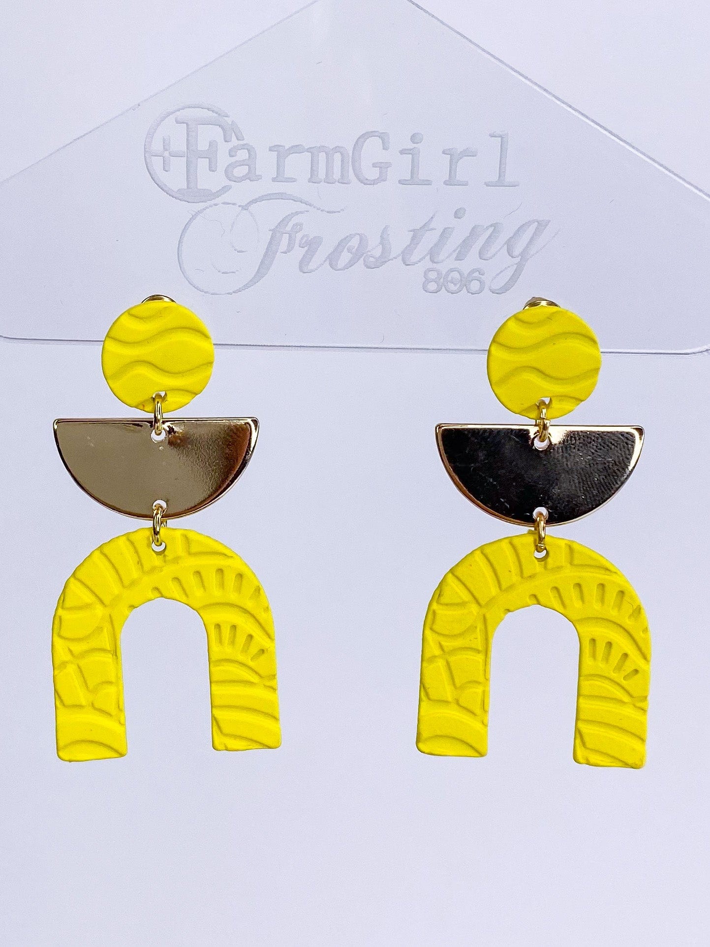 Earrings Neon Yellow Clay Earring
