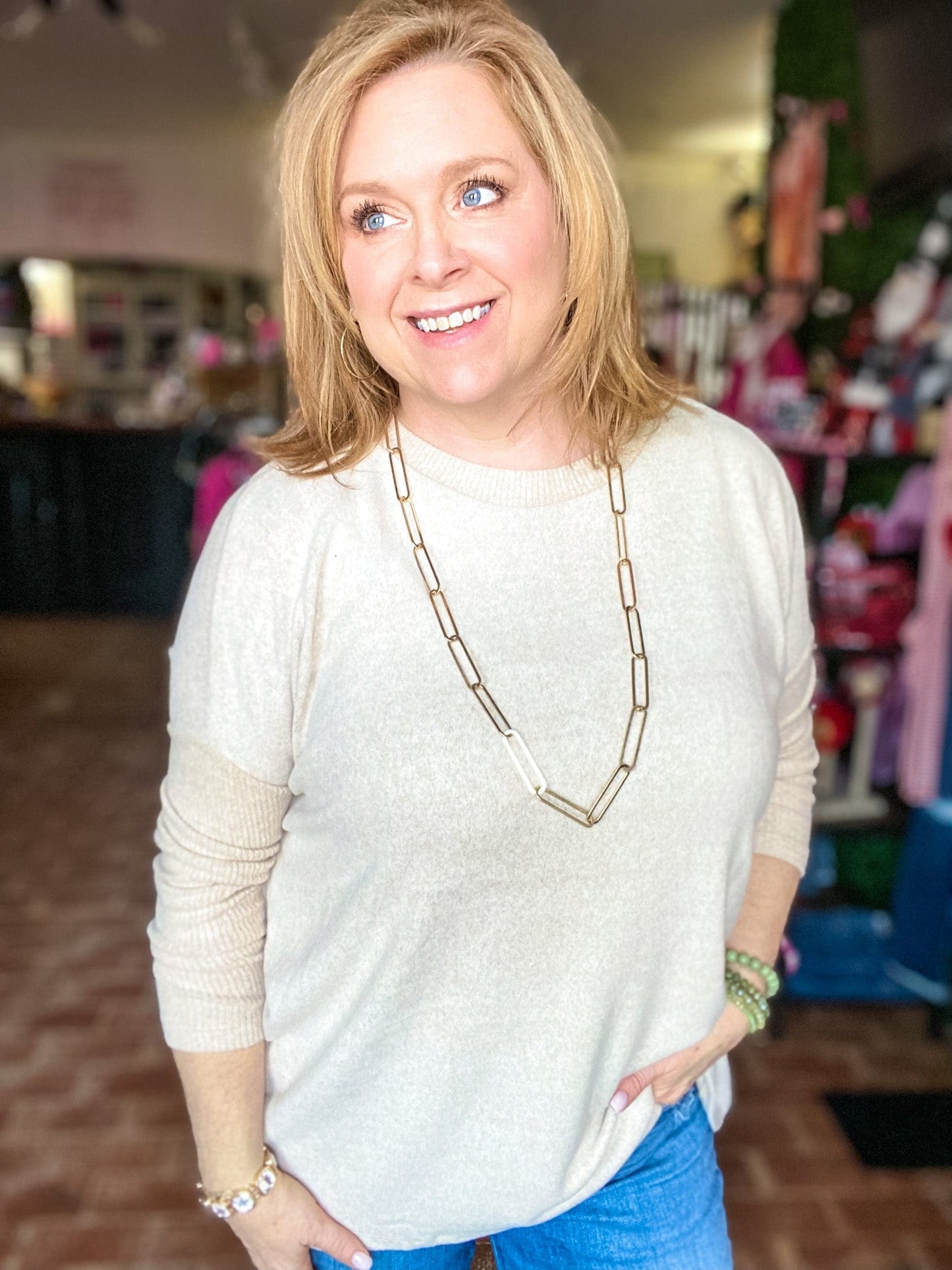 Tops Neutral Light Sweater