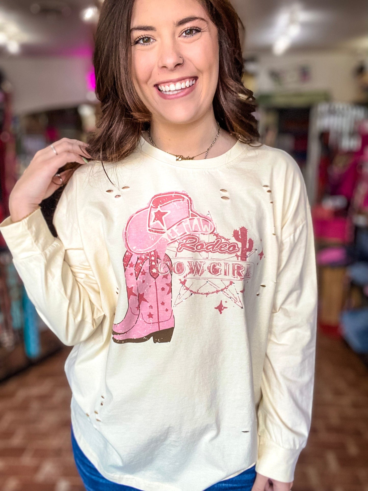 Tops Rodeo Cowgirl Embellished Tee