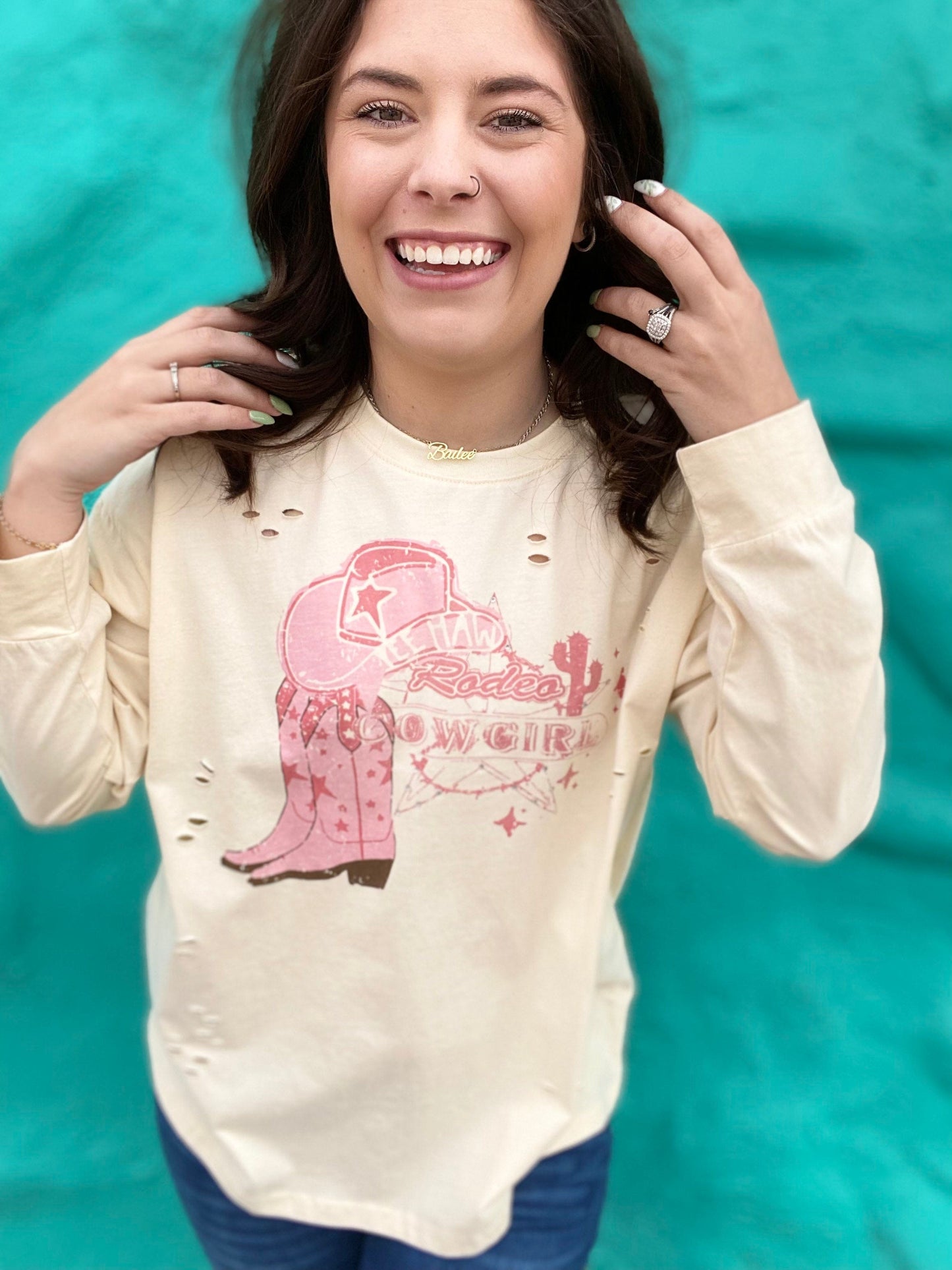 Tops Rodeo Cowgirl Embellished Tee