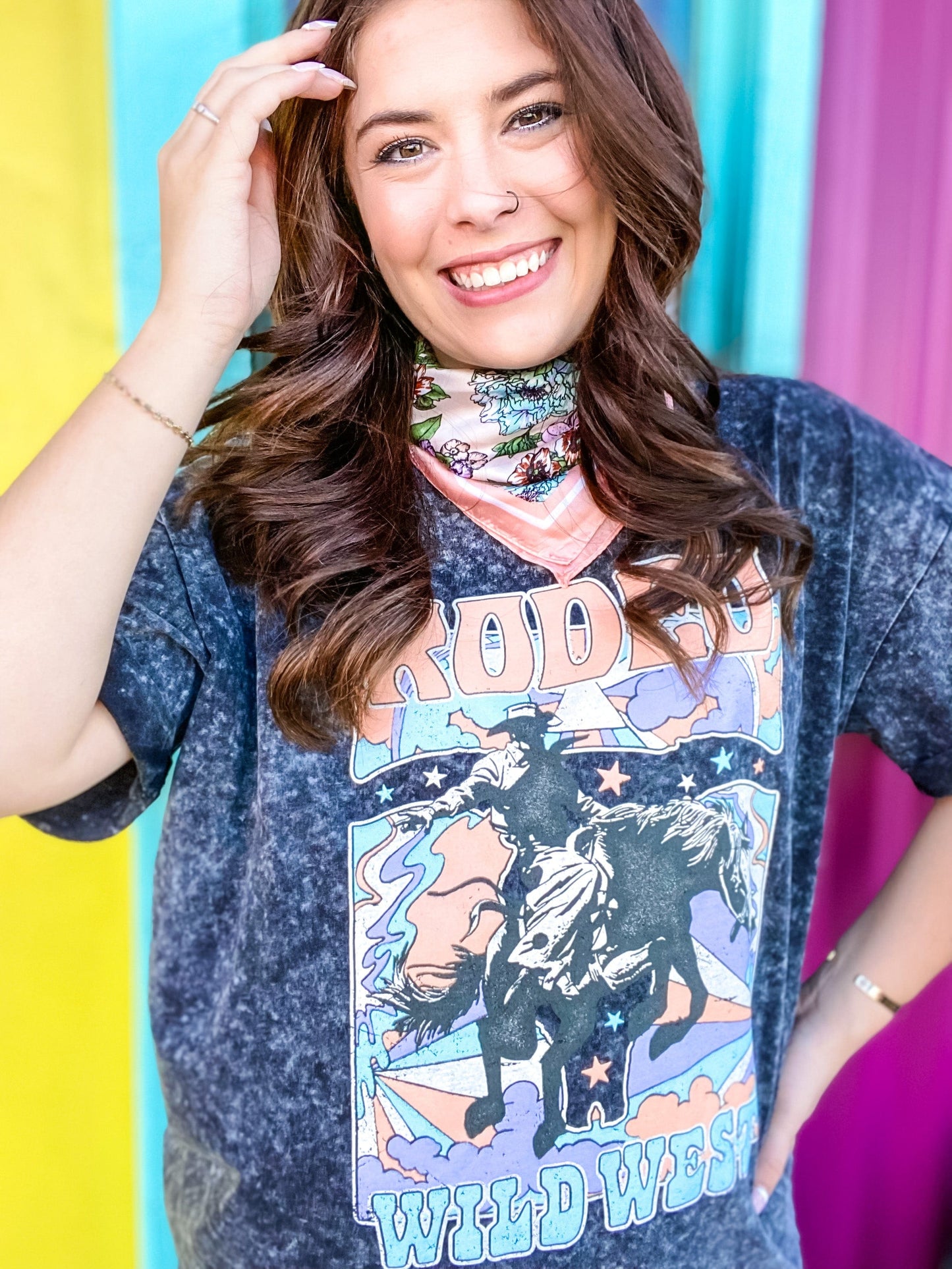 Graphic Tees Rodeo Rocker Tee-Black