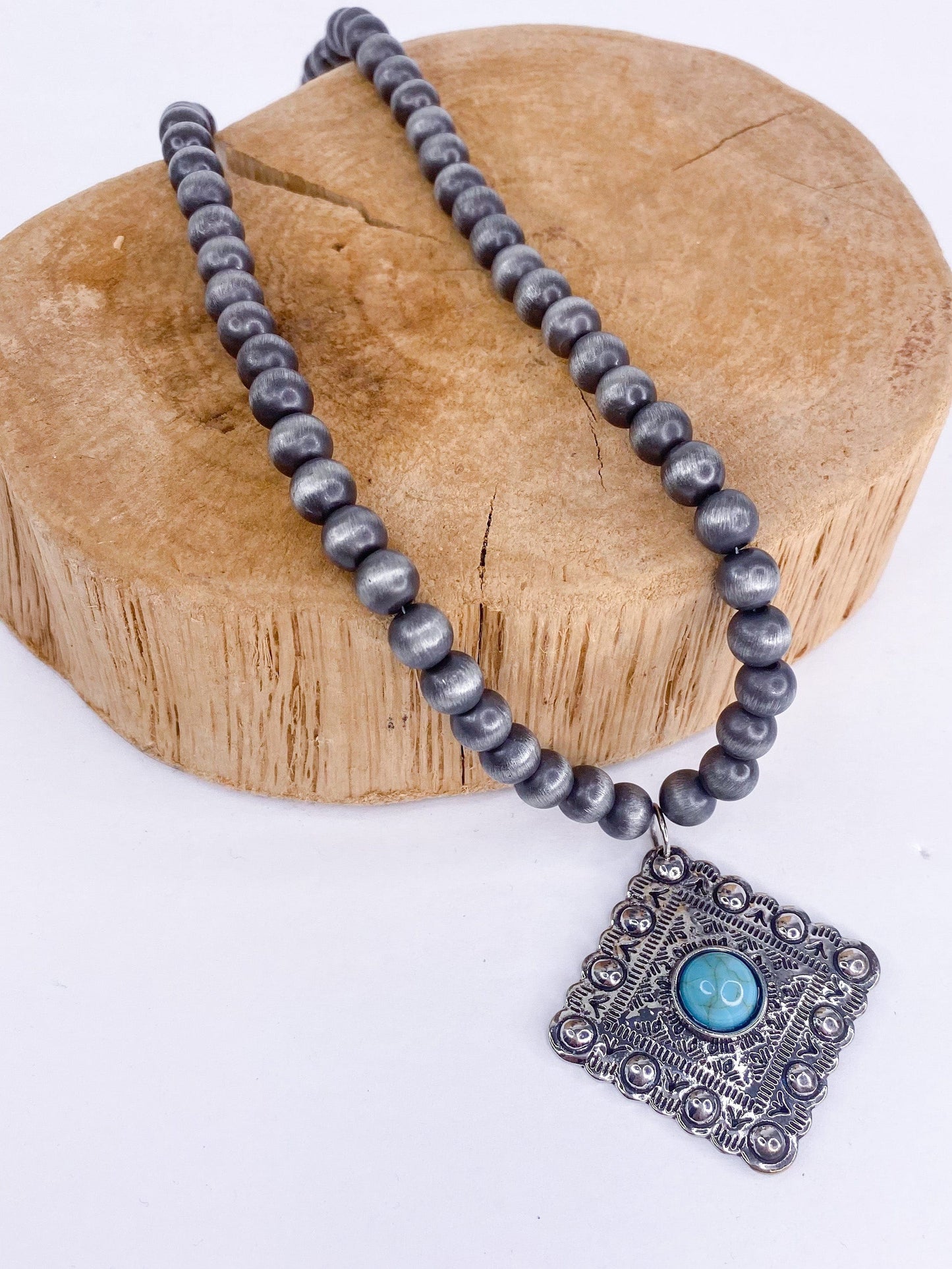Necklaces Square Concho Necklace
