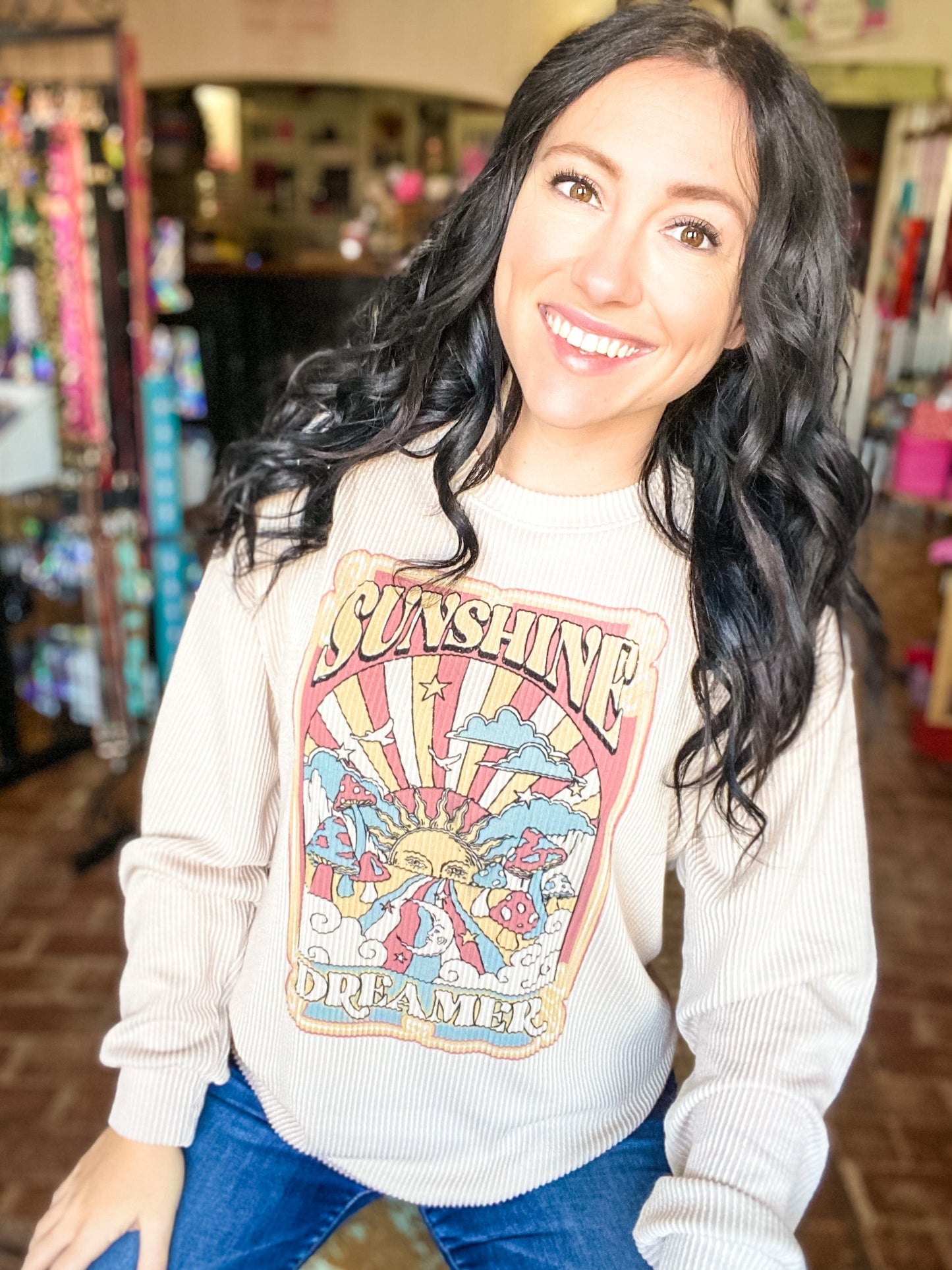 sweatshirt Sunshine Dreamer Ribbed Pullover