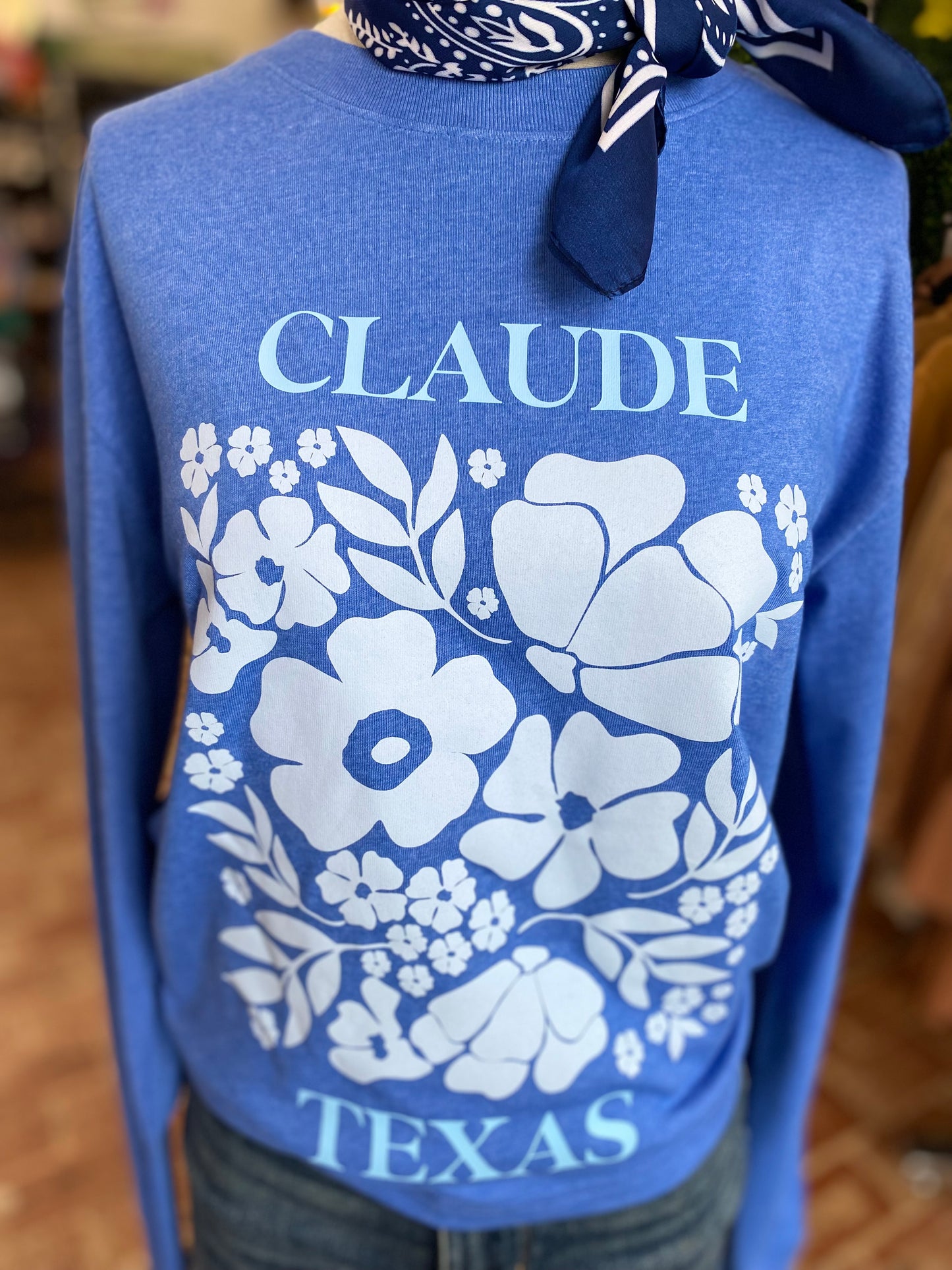 Custom Claude Floral Long Sleeve Tee