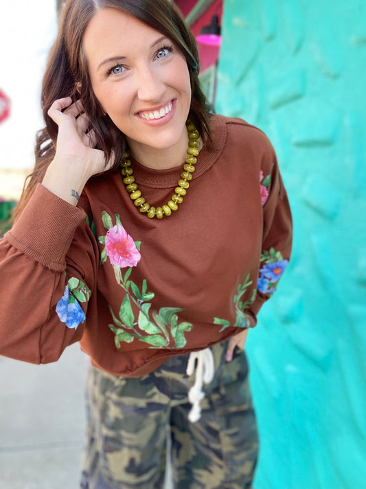 Vintage Floral Pullover